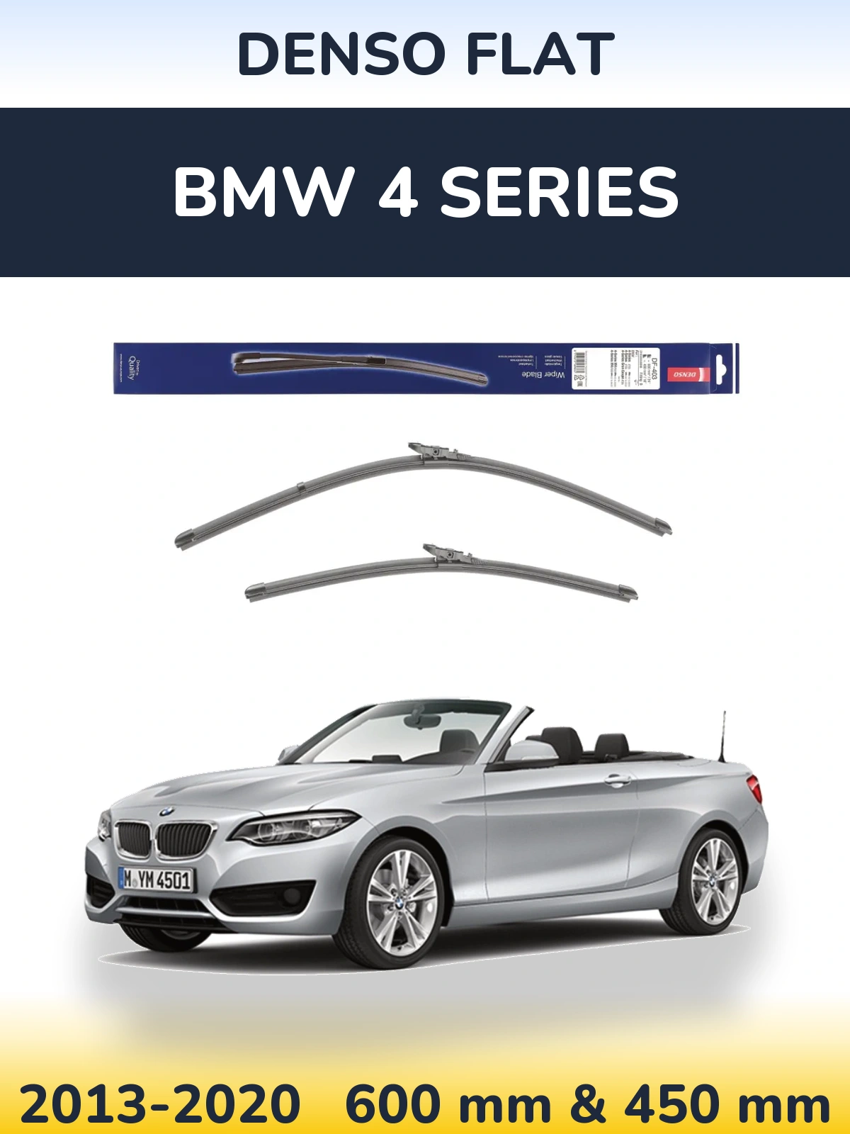 Komplet przednich wycieraczek Denso Flat 600 & 450 mm do BMW Seria 4 2013-2020