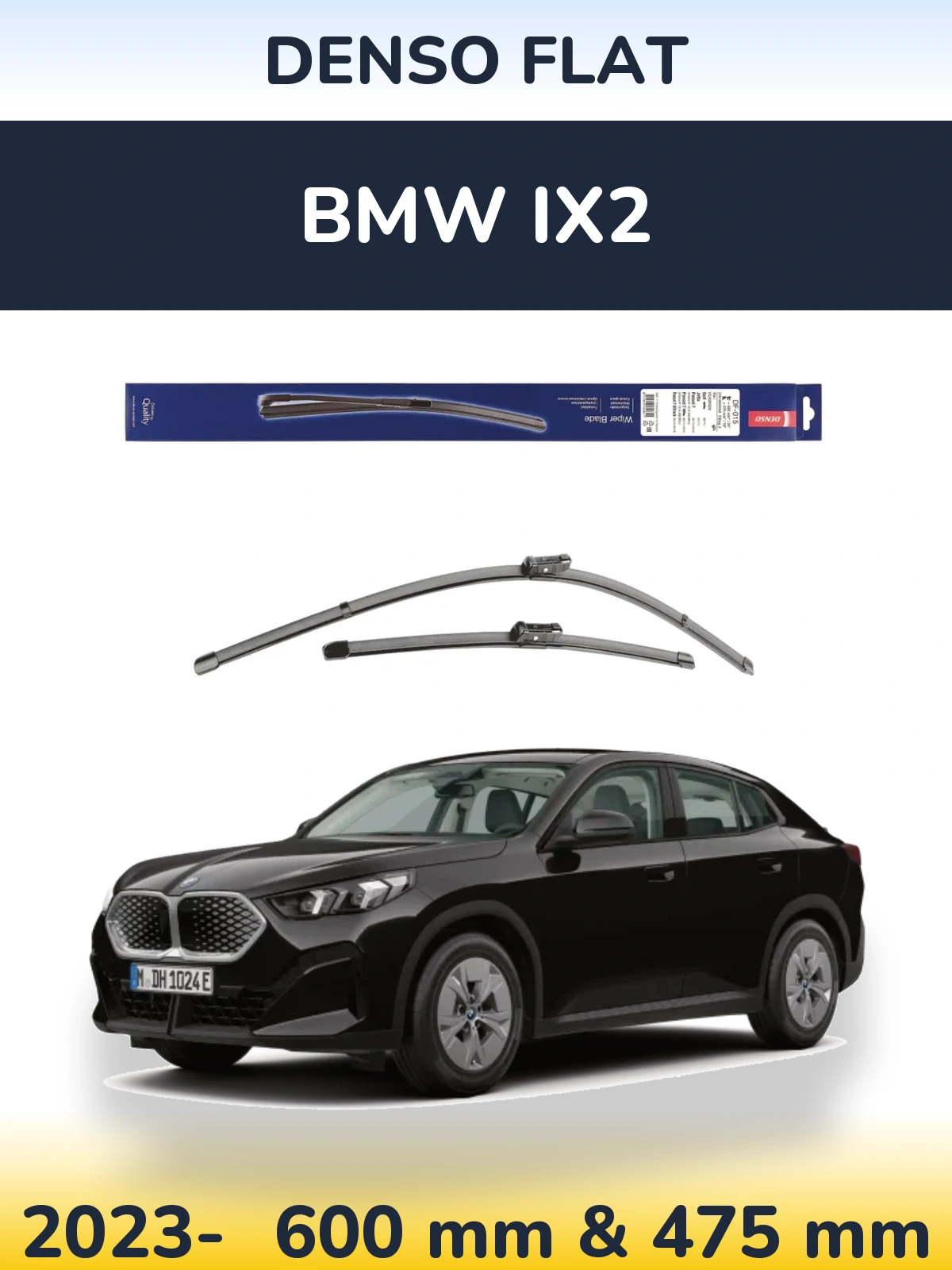 Komplet przednich wycieraczek Denso Flat 600 & 475 mm do BMW iX2 2023-2026