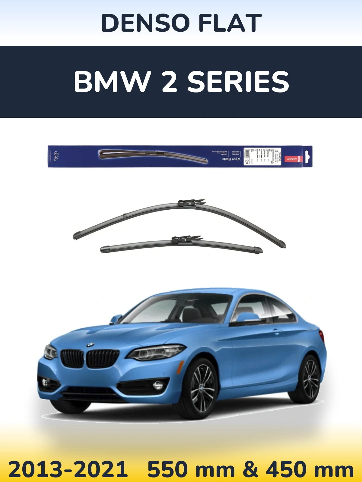 Komplet przednich wycieraczek Denso Flat 550 & 450 mm do BMW Seria 2 2013-2021