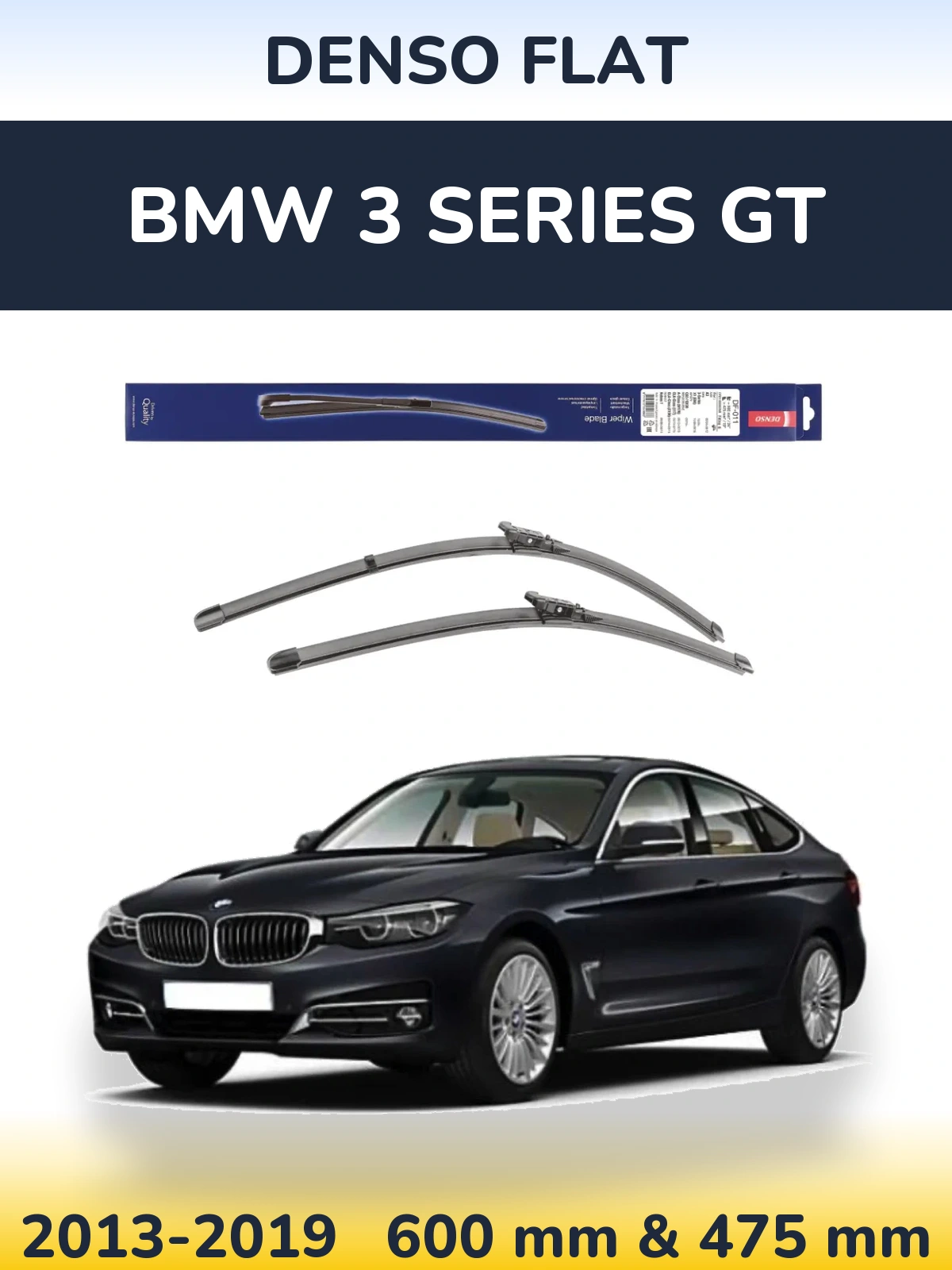 Komplet przednich wycieraczek Denso Flat 600 & 475 mm do BMW Seria 3 GT 2013-2019