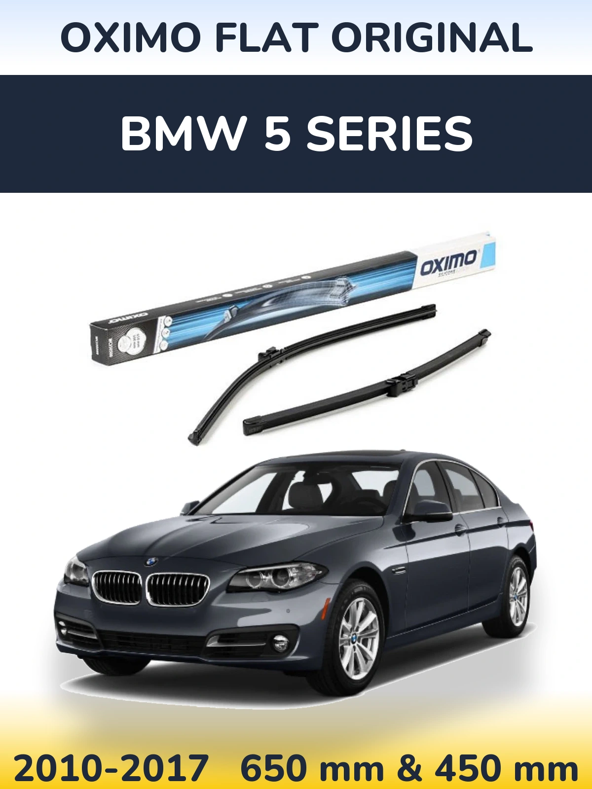 Komplet przednich wycieraczek Oximo Flat Original 650 & 450 mm do BMW Seria 5 2010-2017