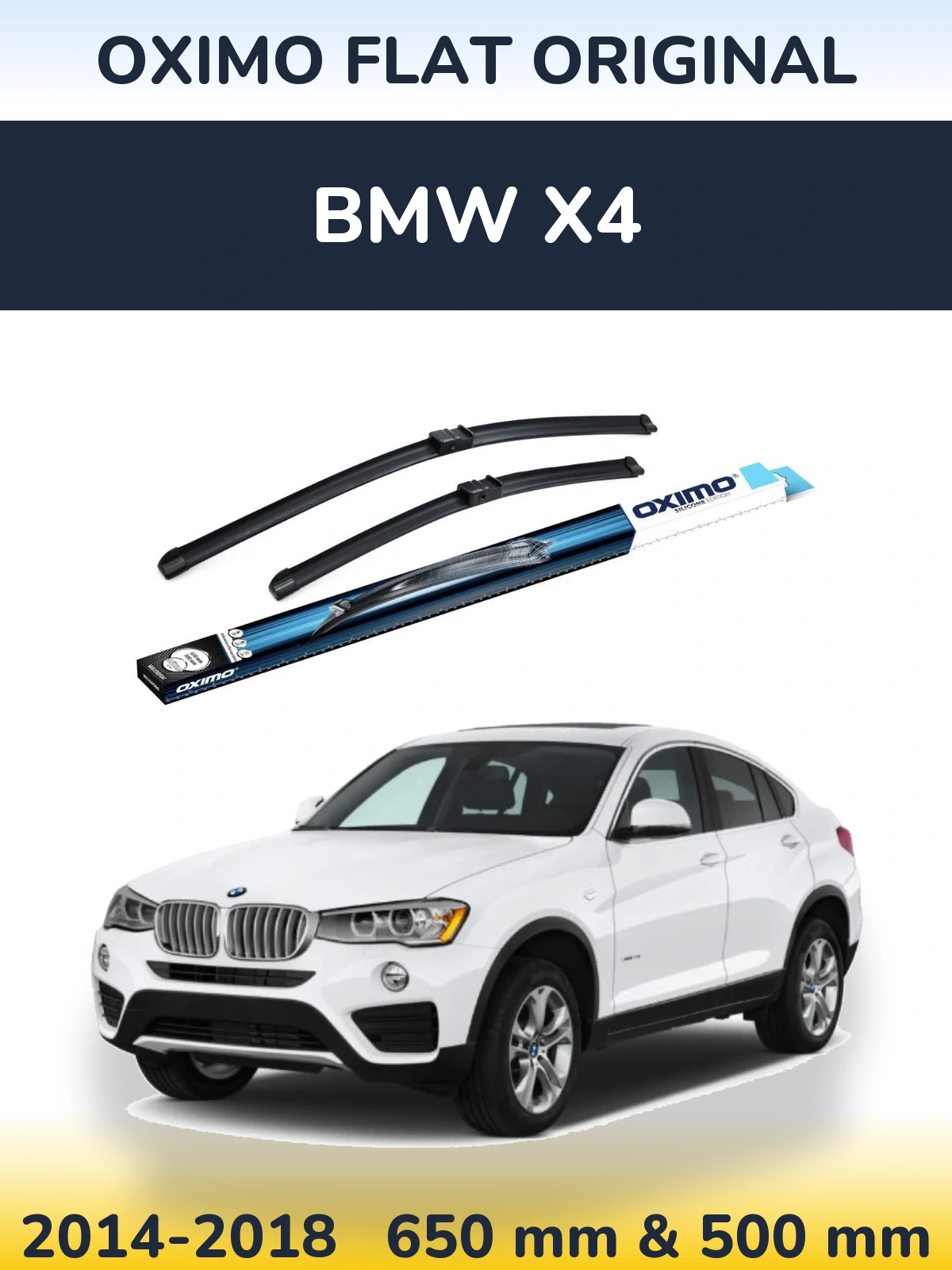 Komplet przednich wycieraczek Oximo Flat Original 650 & 500 mm do BMW X4 2014-2018