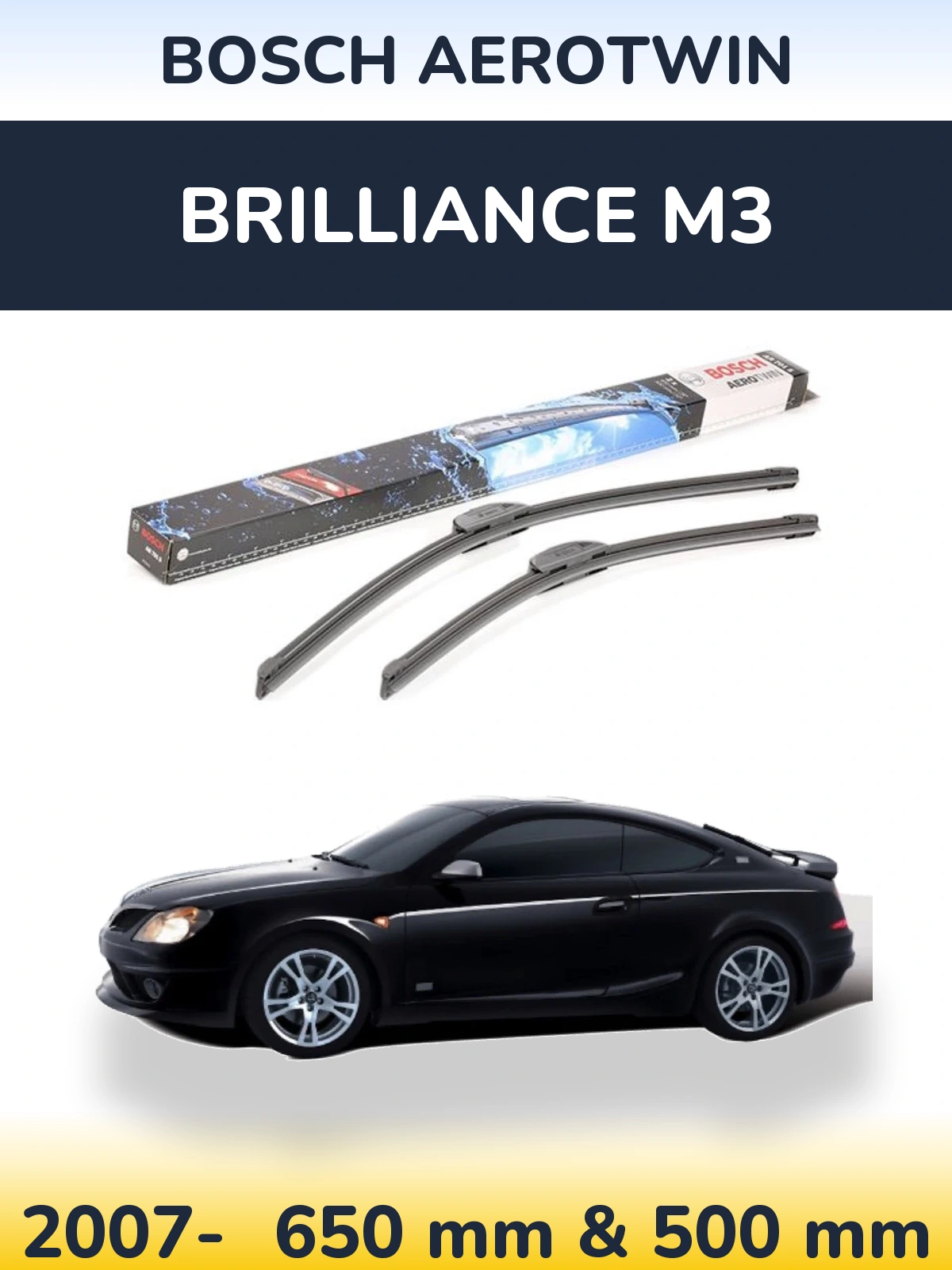 Комплект передніх щіток BOSCH AeroTwin 650 & 500 мм для Brilliance M3 2007-2026