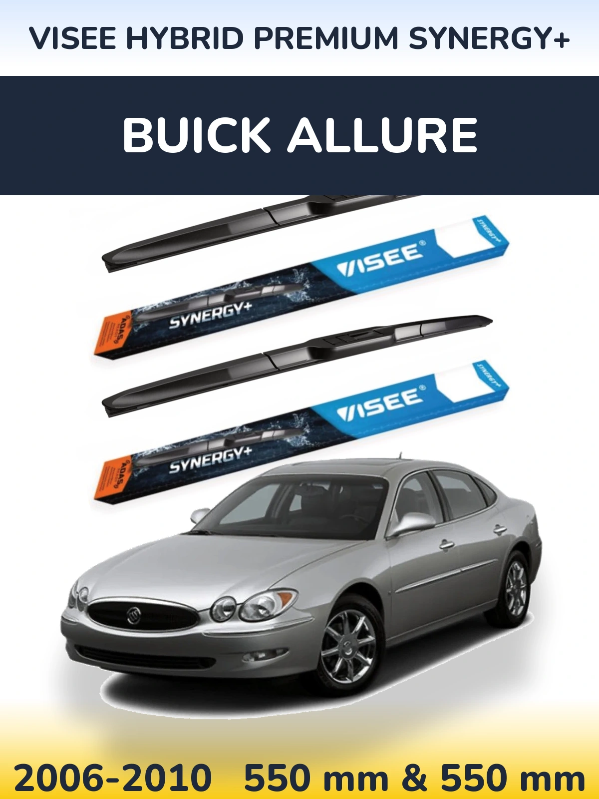 Komplet przednich wycieraczek VISEE HYBRID PREMIUM SYNERGY+ 550 & 550 mm do Buick Allure 2006-2010