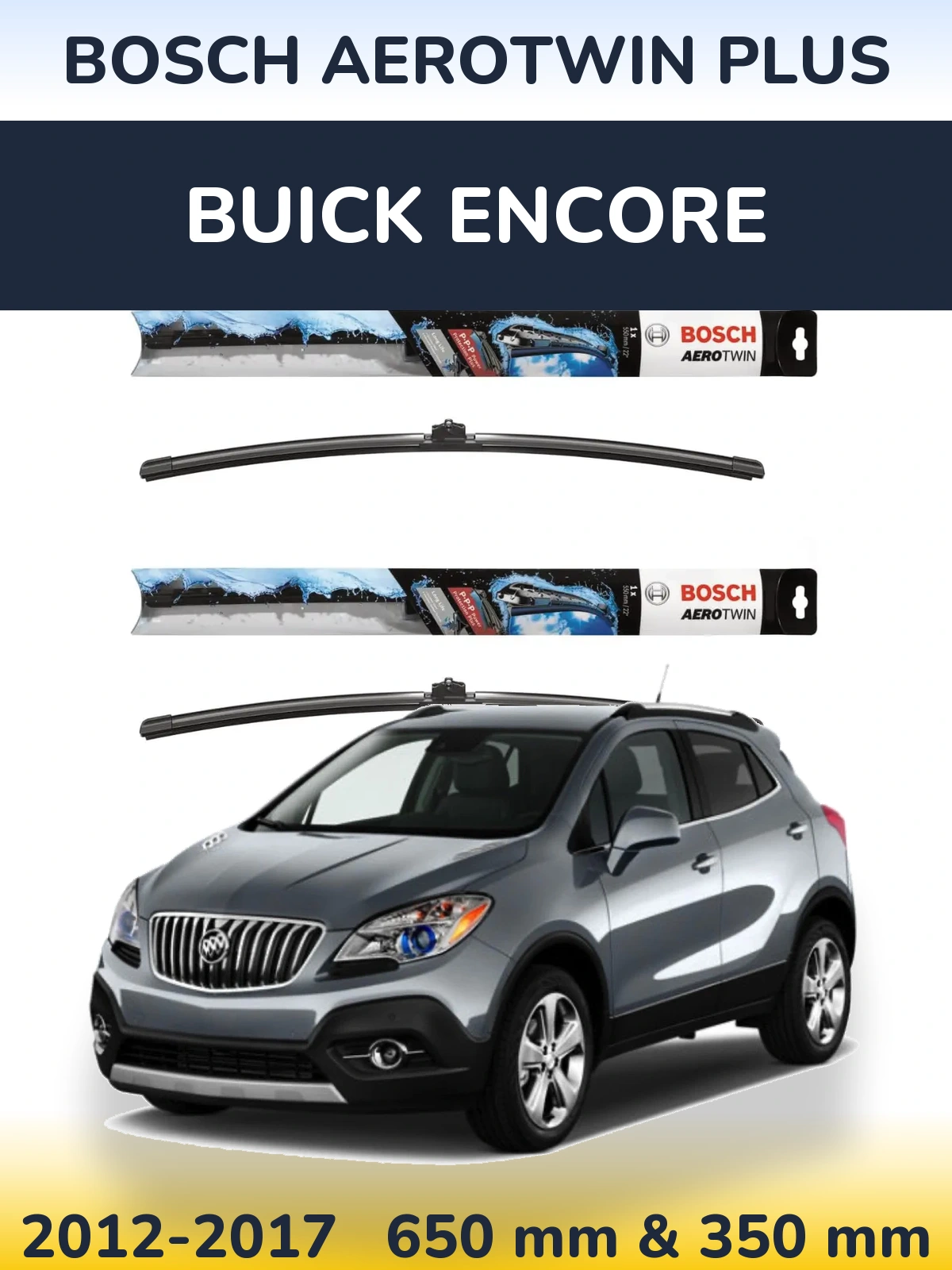Komplet przednich wycieraczek BOSCH AeroTwin Plus 650 & 350 mm do Buick Encore 2012-2017
