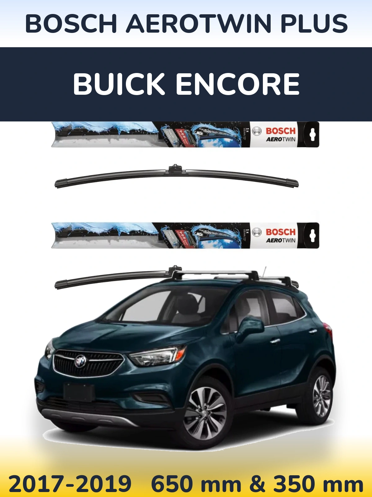 Комплект передніх щіток BOSCH AeroTwin Plus 650 & 350 мм для Buick Encore 2017-2019