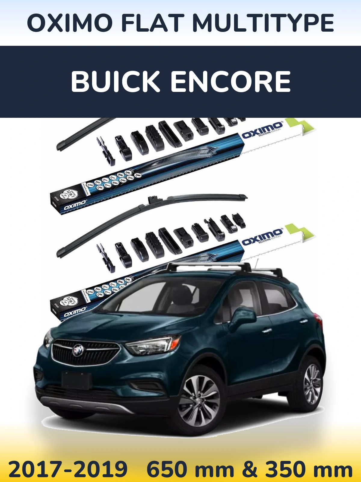 Комплект передніх щіток Oximo Flat MultiТипe 650 & 350 мм для Buick Encore 2017-2019