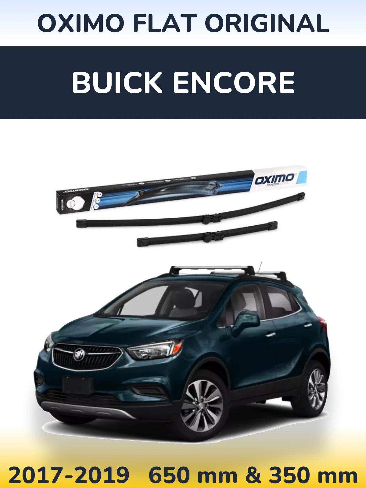 Komplet przednich wycieraczek Oximo Flat Original 650 & 350 mm do Buick Encore 2017-2019