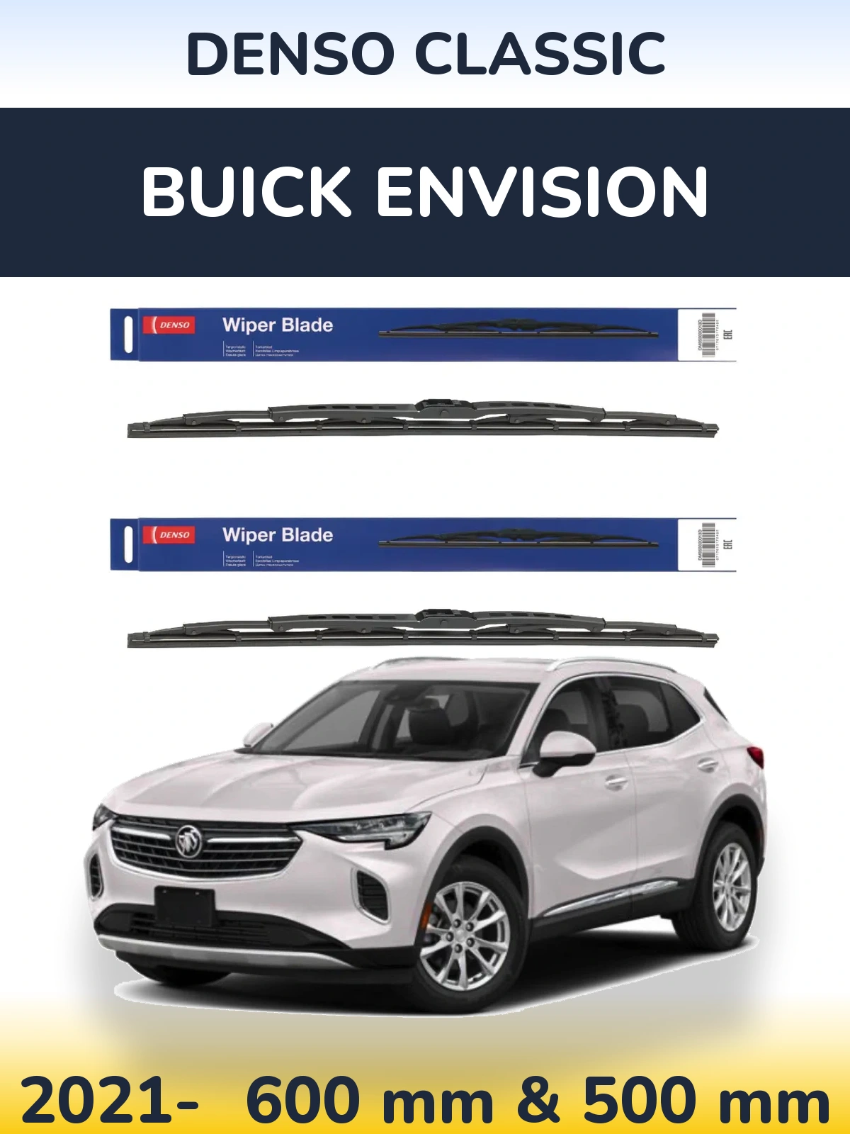 Комплект передніх щіток Denso Classic 600 & 500 мм для Buick Envision 2021-2026