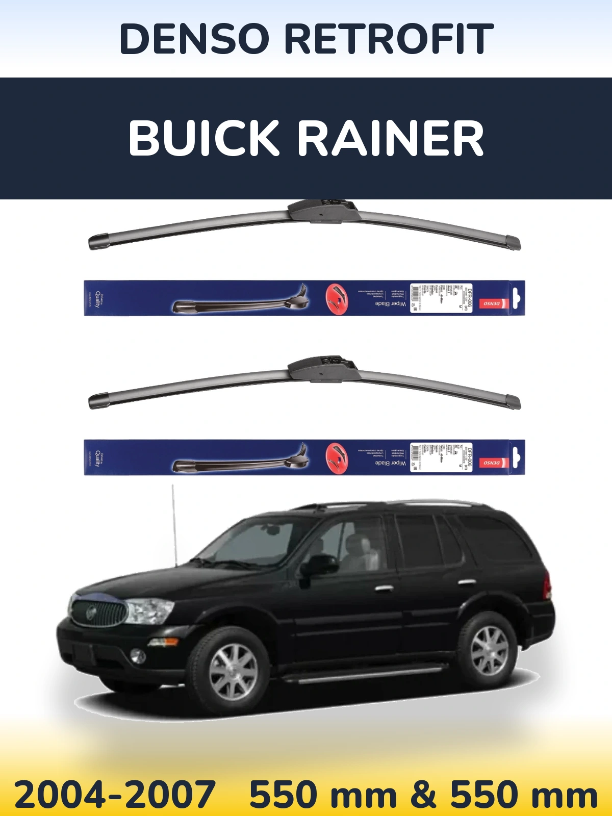 Комплект передних дворников Denso Retrofit 550 & 550 мм для Buick Rainer 2004-2007