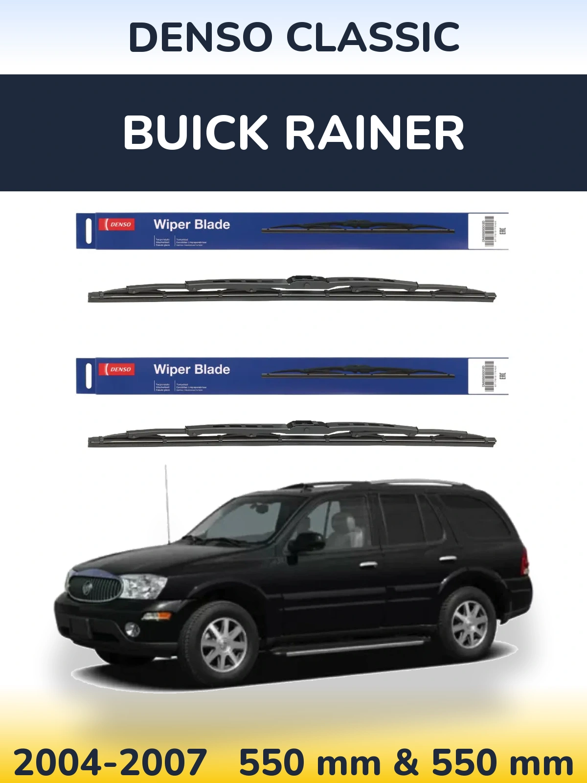 Komplet przednich wycieraczek Denso Classic 550 & 550 mm do Buick Rainer 2004-2007