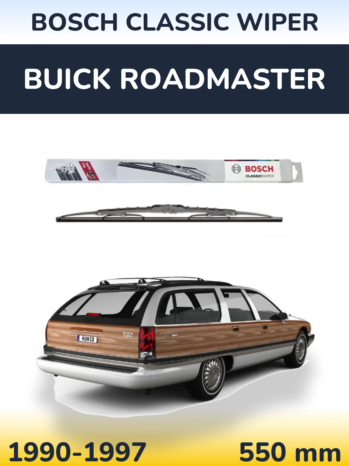 Tylna wycieraczka BOSCH Classic Wiper 550 mm do Buick Roadmaster 1990-1997