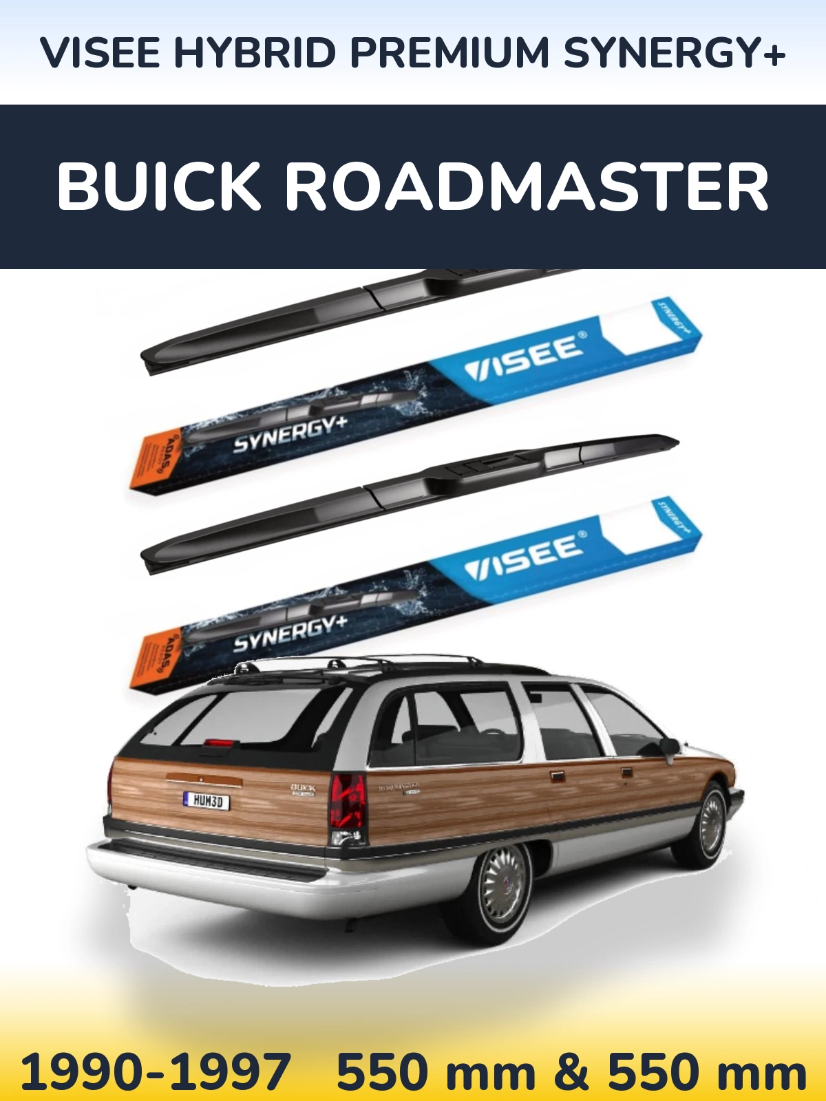 Komplet przednich wycieraczek VISEE HYBRID PREMIUM SYNERGY+ 550 & 550 mm do Buick Roadmaster 1990-1997