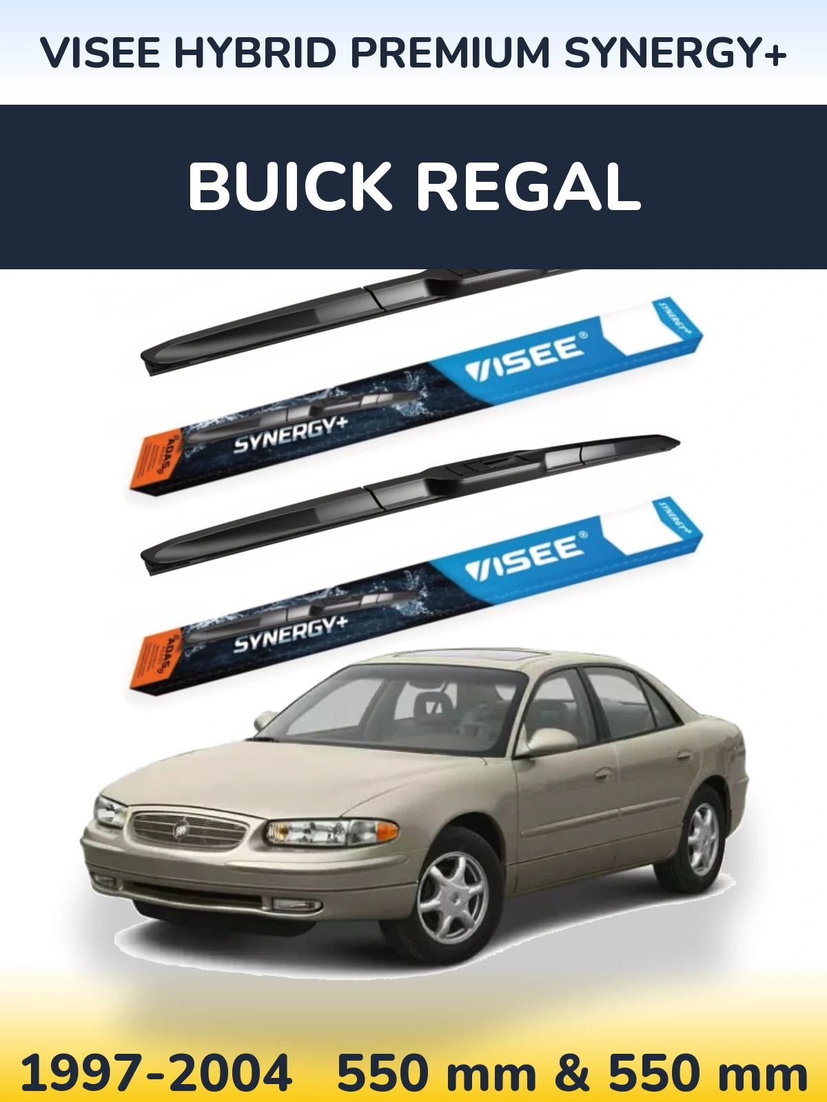 Komplet przednich wycieraczek VISEE HYBRID PREMIUM SYNERGY+ 550 & 550 mm do Buick Regal 1997-2004