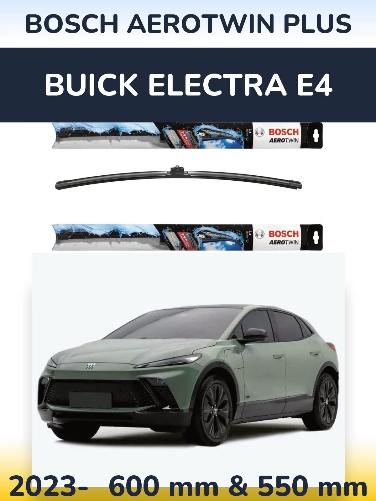 Komplet przednich wycieraczek BOSCH AeroTwin Plus 600 & 550 mm do Buick Electra E4 2023-2026
