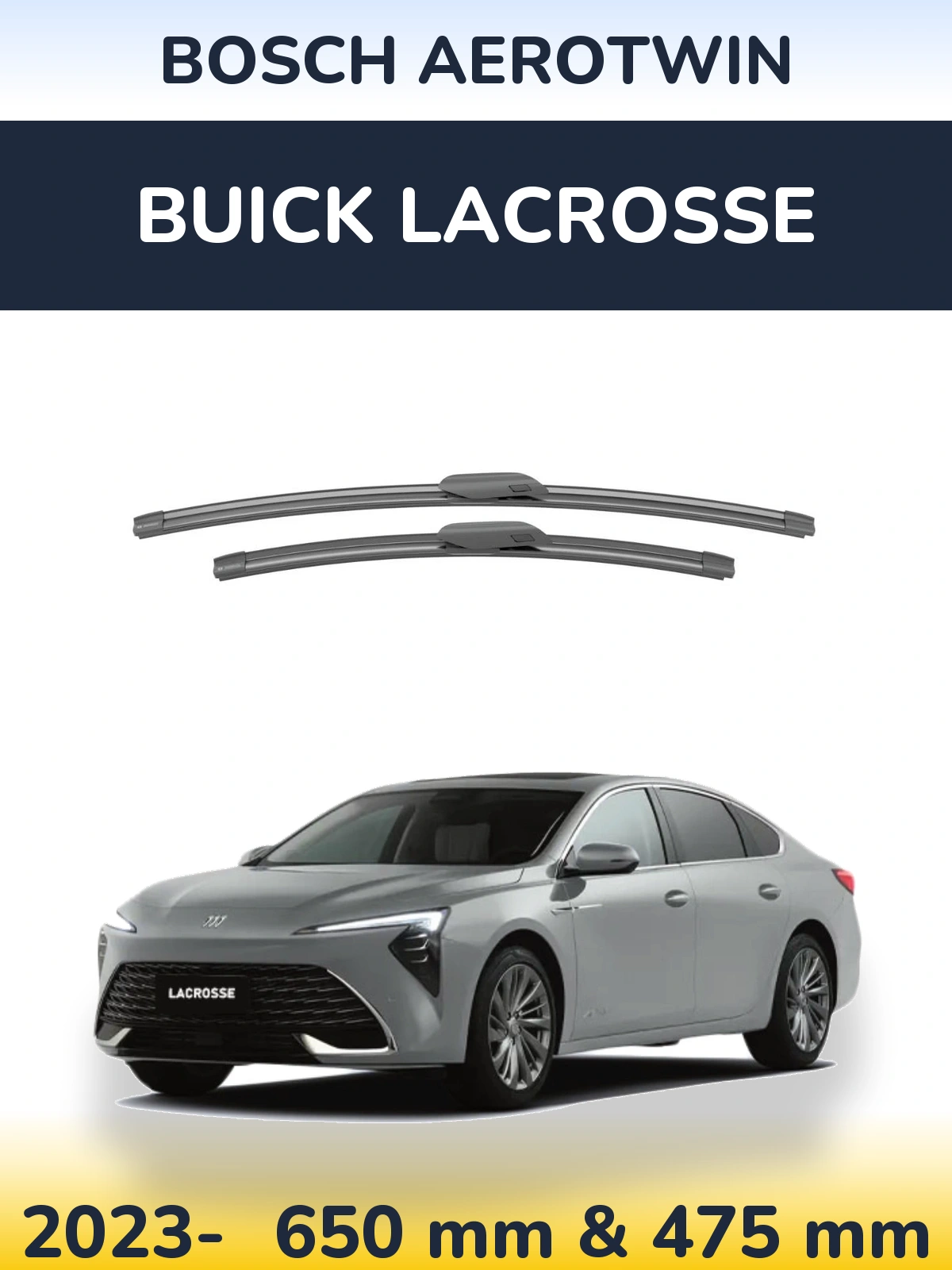 Комплект передних дворников BOSCH AeroTwin 650 & 475 мм для Buick LaCrosse 2023-2026