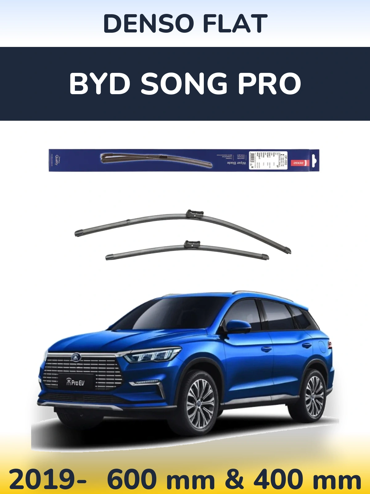 Komplet przednich wycieraczek Denso Flat 600 & 400 mm do BYD Song Pro 2019-2026