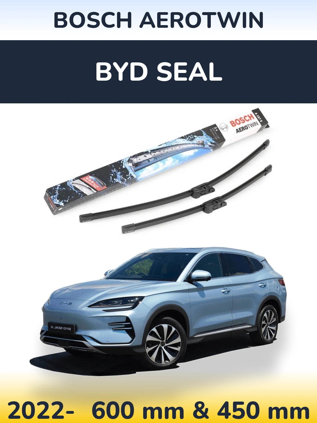 Комплект передніх щіток BOSCH AeroTwin 600 & 450 мм для BYD Seal 2022-2026