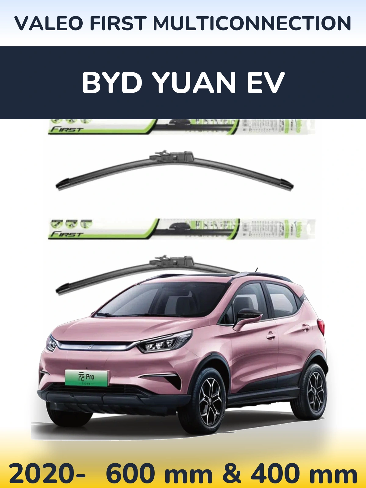 Komplet przednich wycieraczek Valeo First MultiConnection 600 & 400 mm do BYD Yuan EV 2020-2026