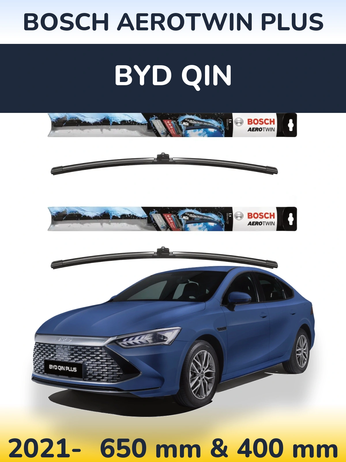 Komplet przednich wycieraczek BOSCH AeroTwin Plus 650 & 400 mm do BYD Qin 2021-2026