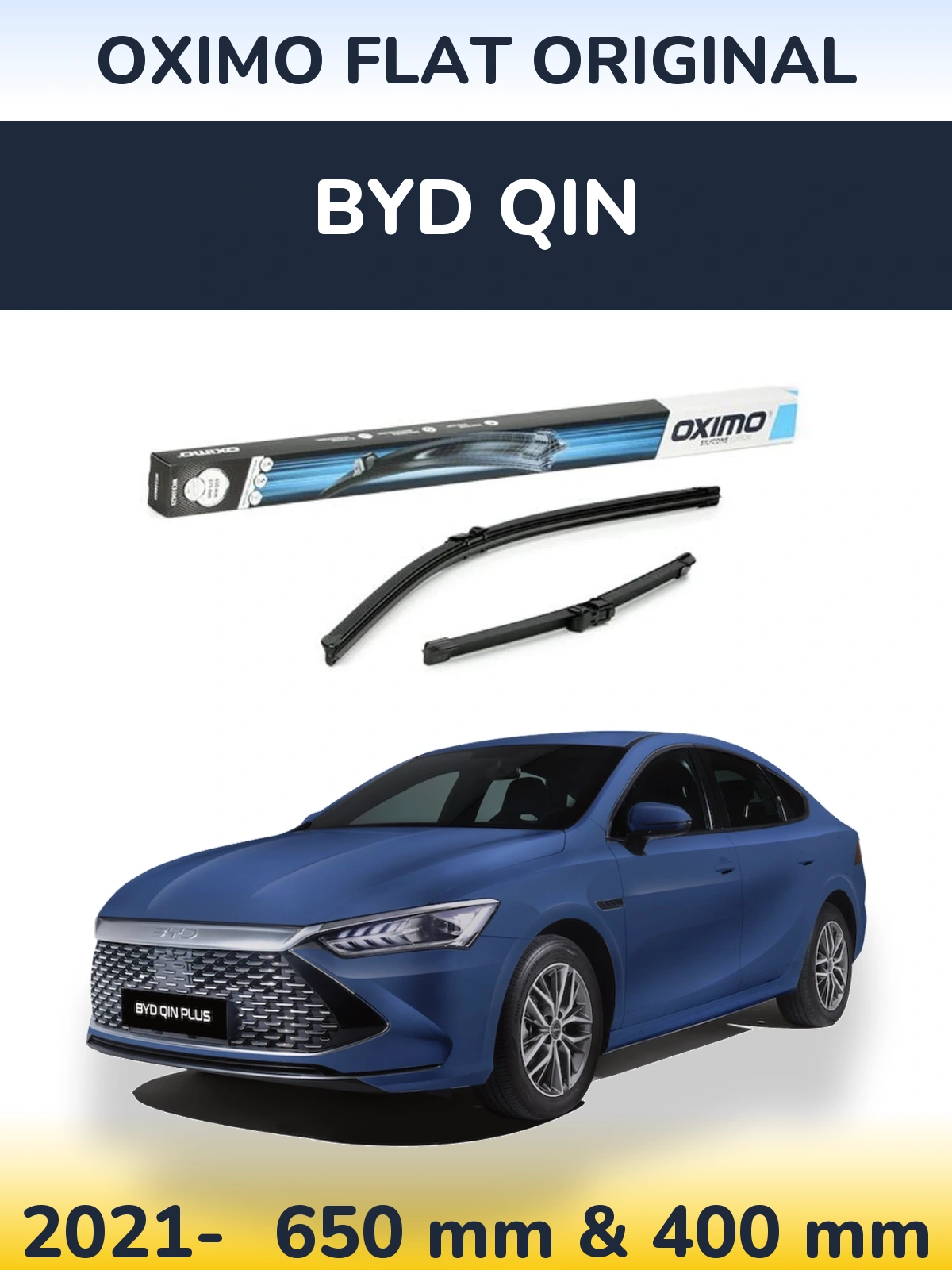 Komplet przednich wycieraczek Oximo Flat Original 650 & 375 mm do BYD Qin 2021-2026
