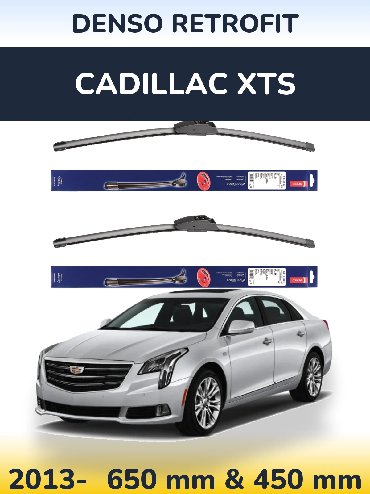 Front wiper blade set Denso Retrofit 650 & 450 мм for Cadillac XTS 2013-2026