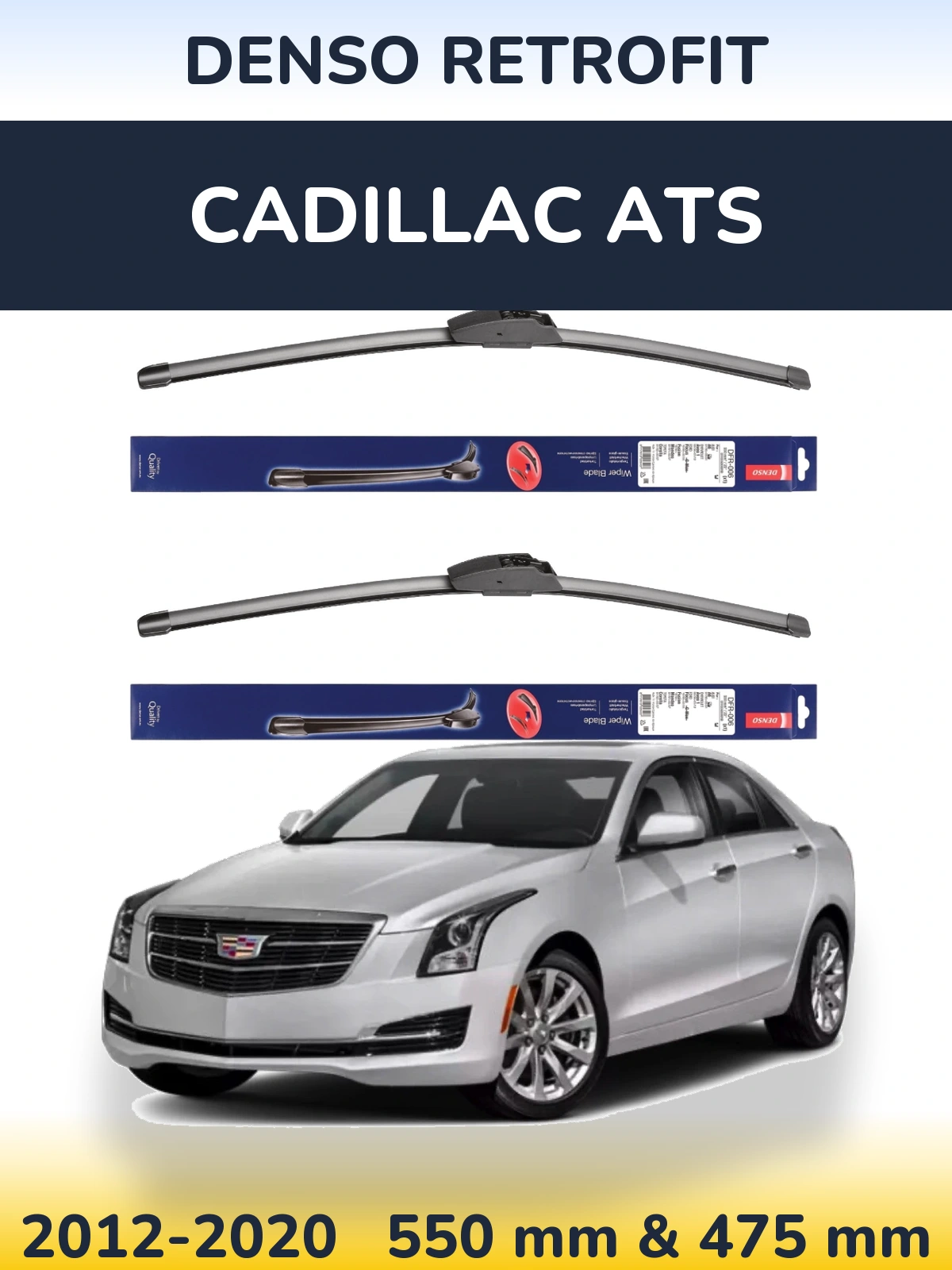 Комплект передних дворников Denso Retrofit 550 & 475 мм для Cadillac ATS 2012-2020