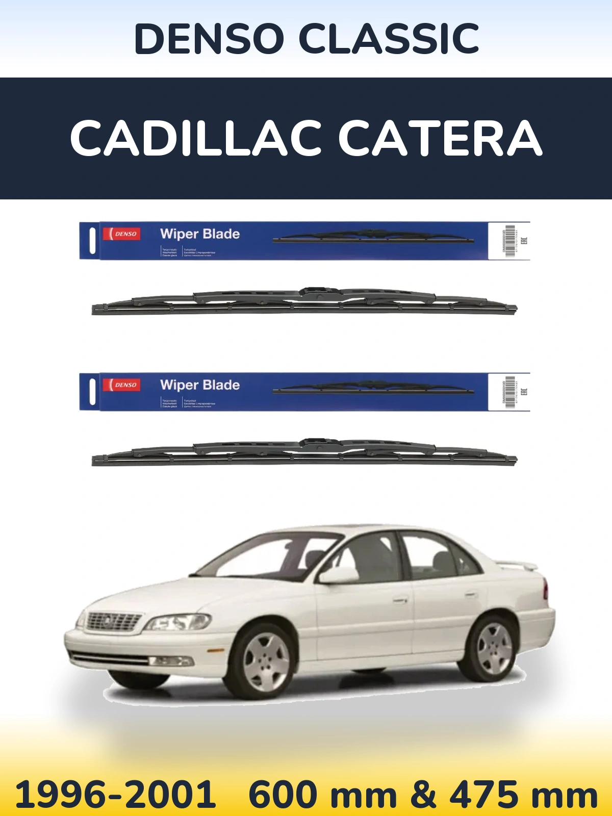 Komplet przednich wycieraczek Denso Classic 600 & 475 mm do Cadillac Catera 1996-2001