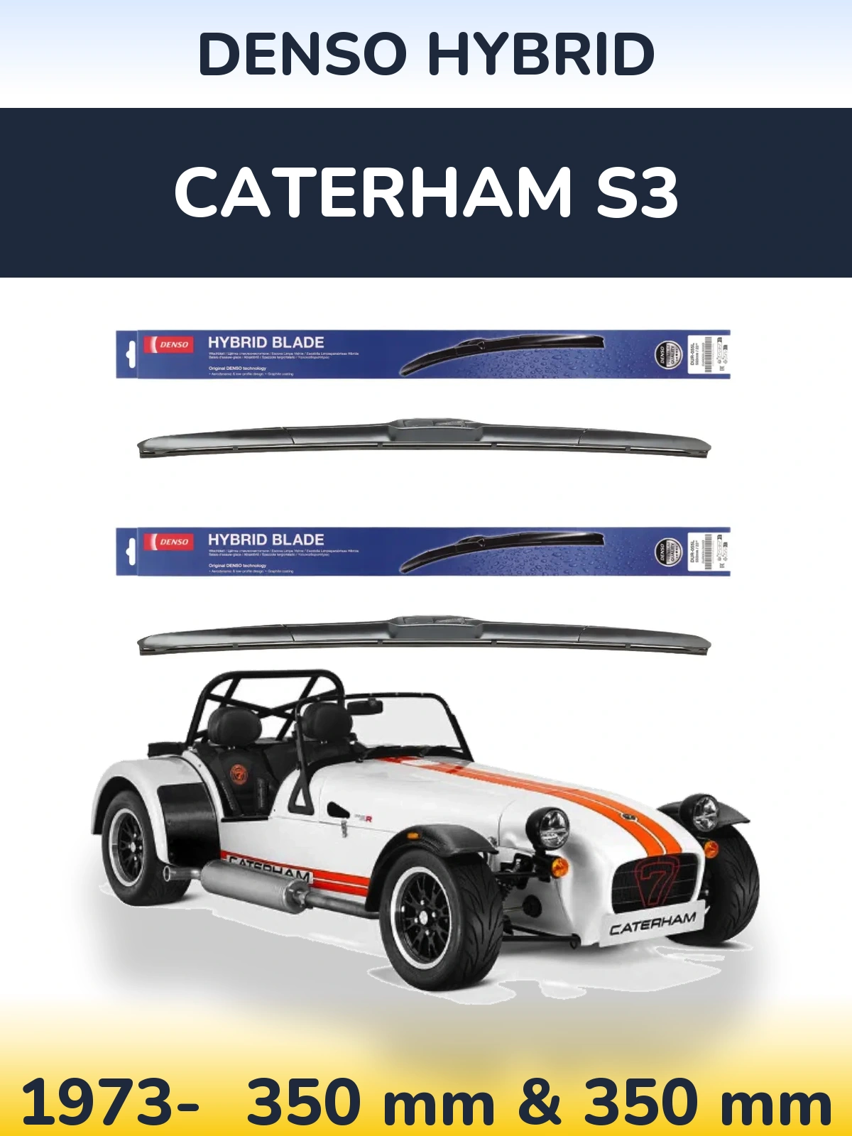 Komplet przednich wycieraczek Denso Hybrid 350 & 350 mm do Caterham S3 1973-2026