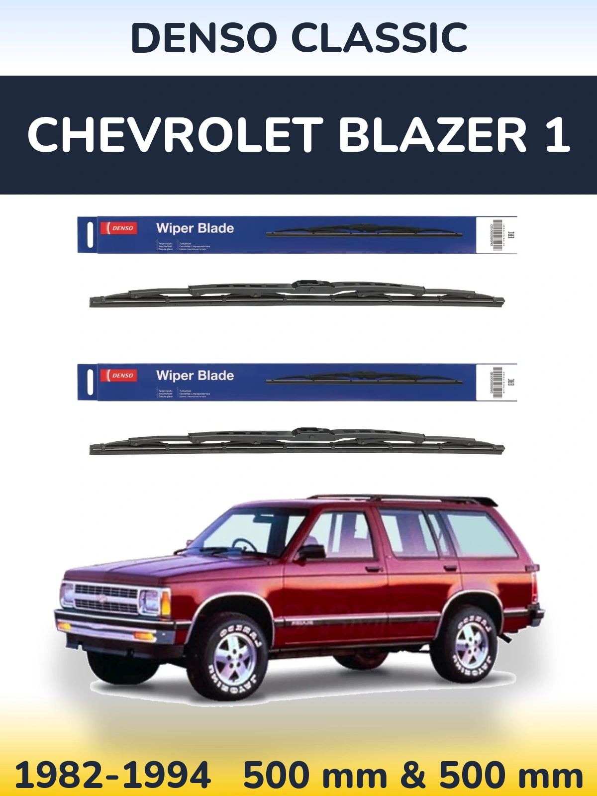 Komplet przednich wycieraczek Denso Classic 500 & 500 mm do Chevrolet Blazer 1 1982-1994