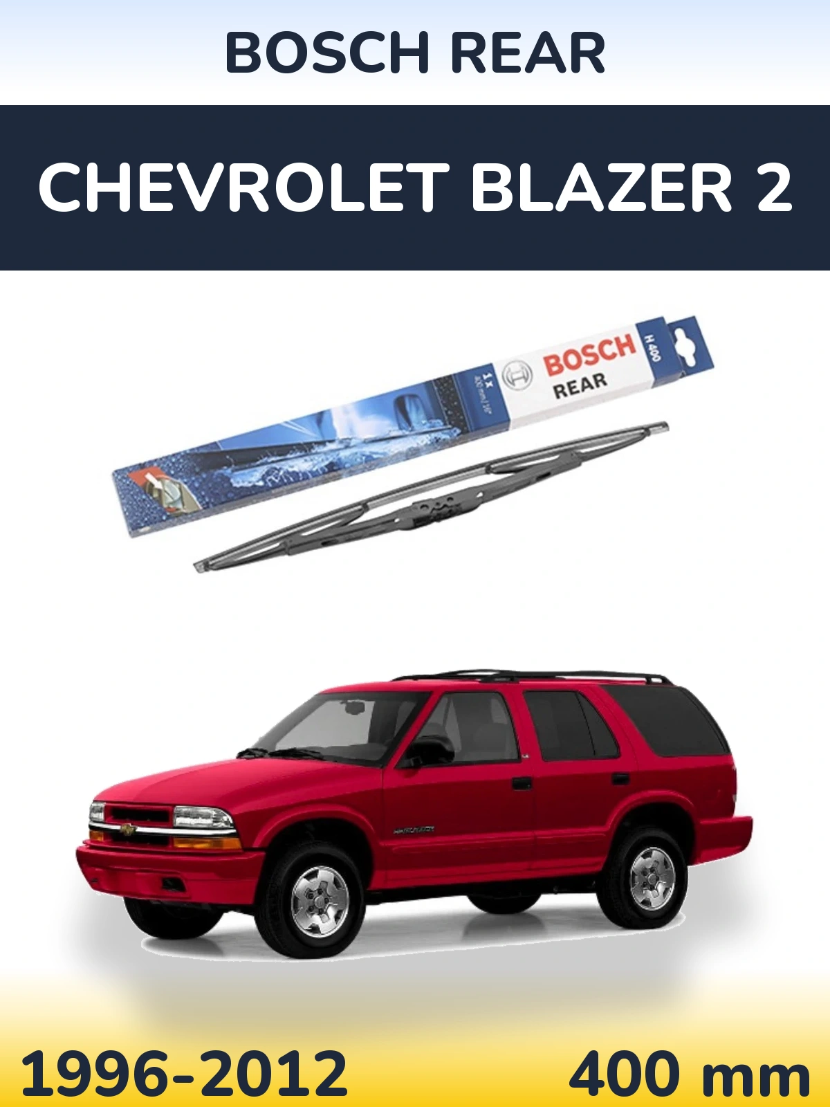 Rear wiper blade BOSCH Rear 400 mm for Chevrolet Blazer 2 1996-2012