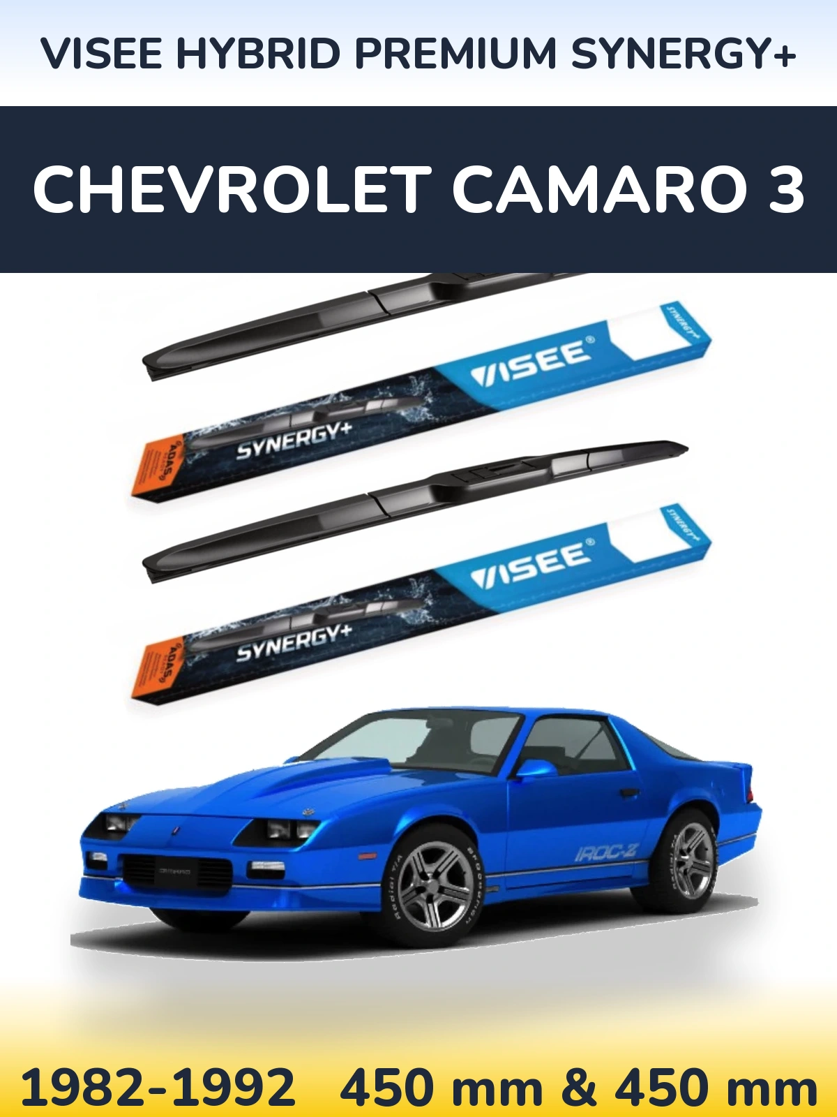 Komplet przednich wycieraczek VISEE HYBRID PREMIUM SYNERGY+ 450 & 450 mm do Chevrolet Camaro 3 1982-1992