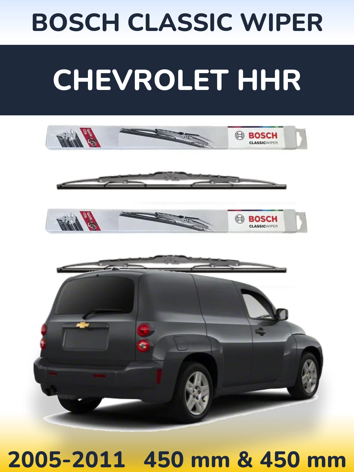 Front wiper blade set BOSCH Classic Wiper 450 & 450 мм for Chevrolet HHR 2005-2011
