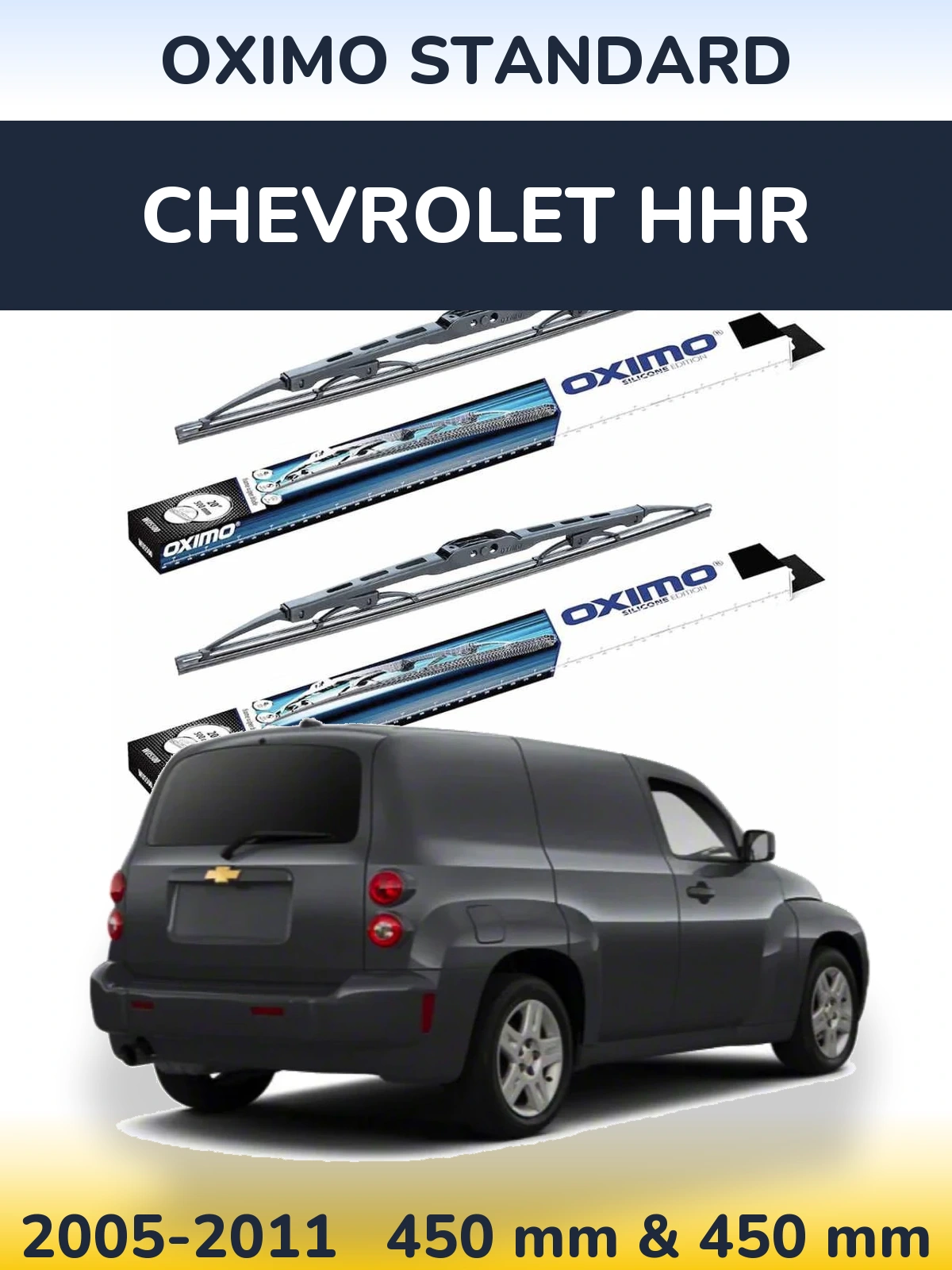 Комплект передніх щіток Oximo Standard 450 & 450 мм для Chevrolet HHR 2005-2011