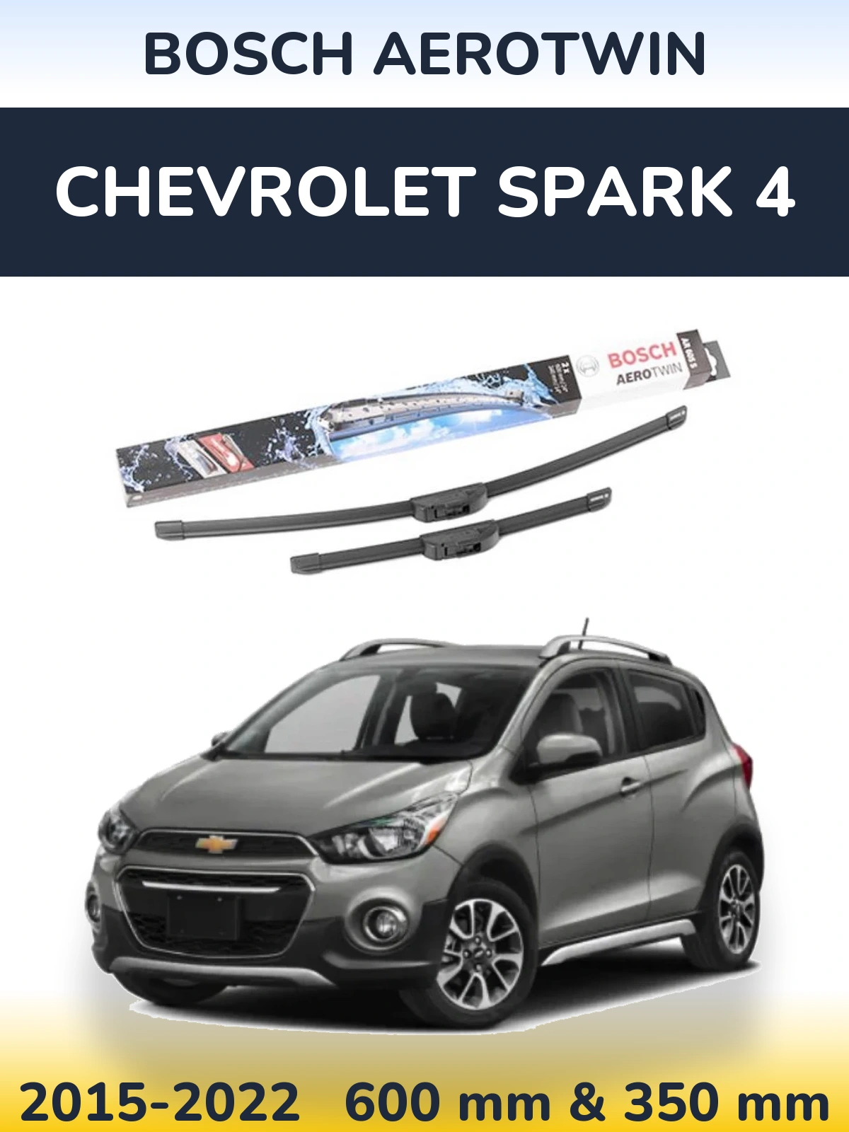 Komplet przednich wycieraczek BOSCH AeroTwin 600 & 350 mm do Chevrolet Spark 4 2015-2022