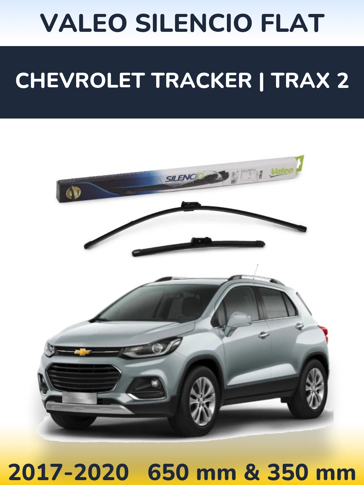 Front wiper blade set Valeo Silencio Flat 650 & 350 мм for Chevrolet Tracker | Trax 2 2017-2020
