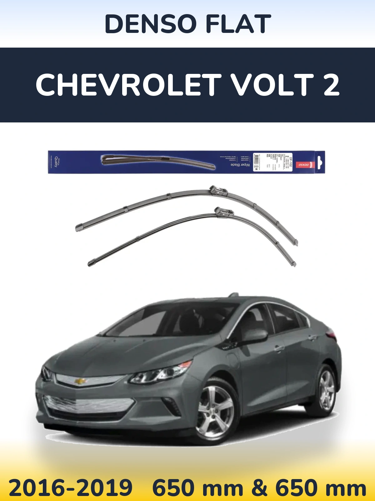 Komplet przednich wycieraczek Denso Flat 650 & 650 mm do Chevrolet Volt 2 2016-2019