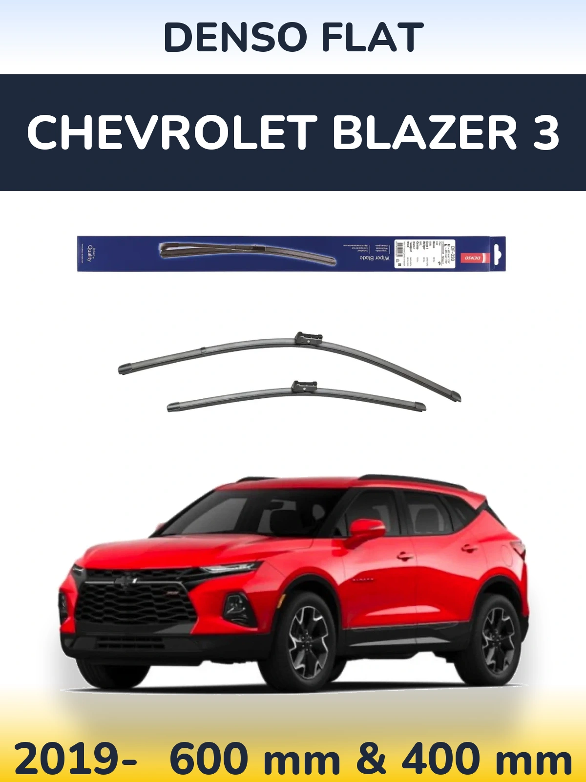 Front wiper blade set Denso Flat 600 & 400 мм for Chevrolet Blazer 3 2019-2026