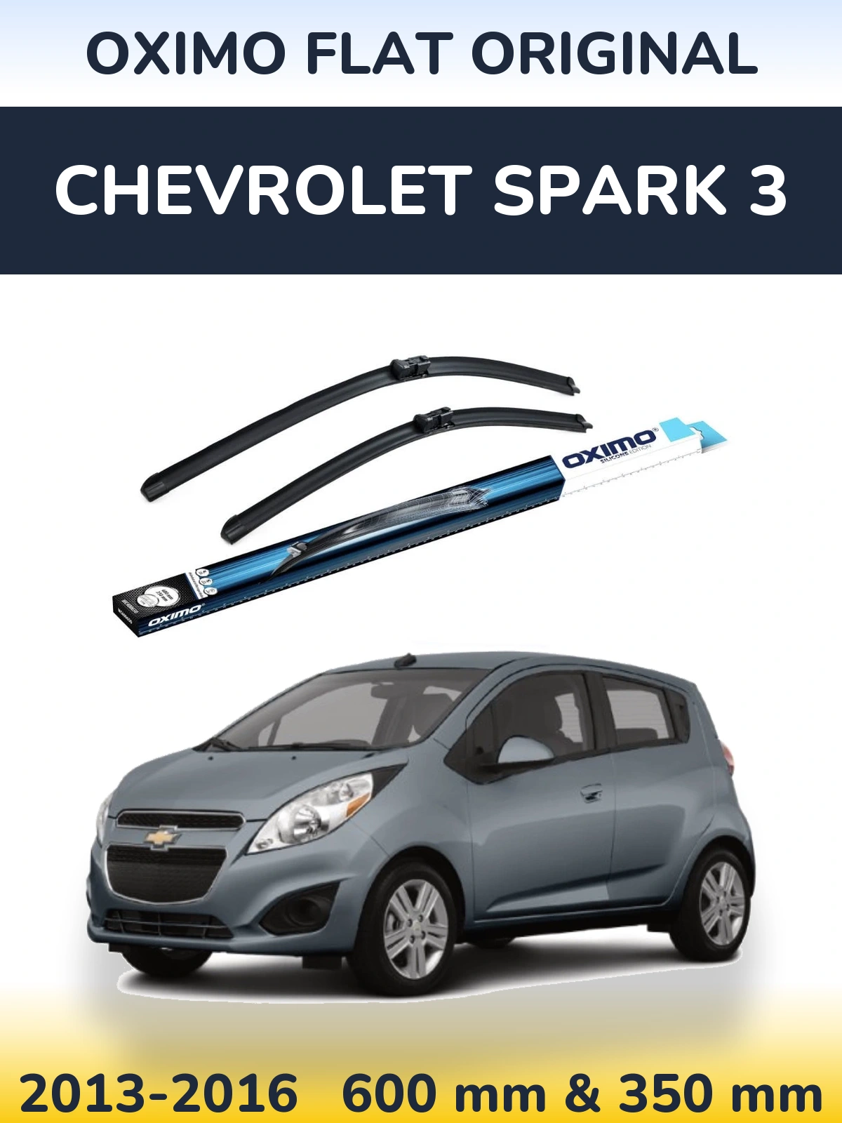 Front wiper blade set Oximo Flat Original 600 & 350 мм for Chevrolet Spark 3 2013-2016