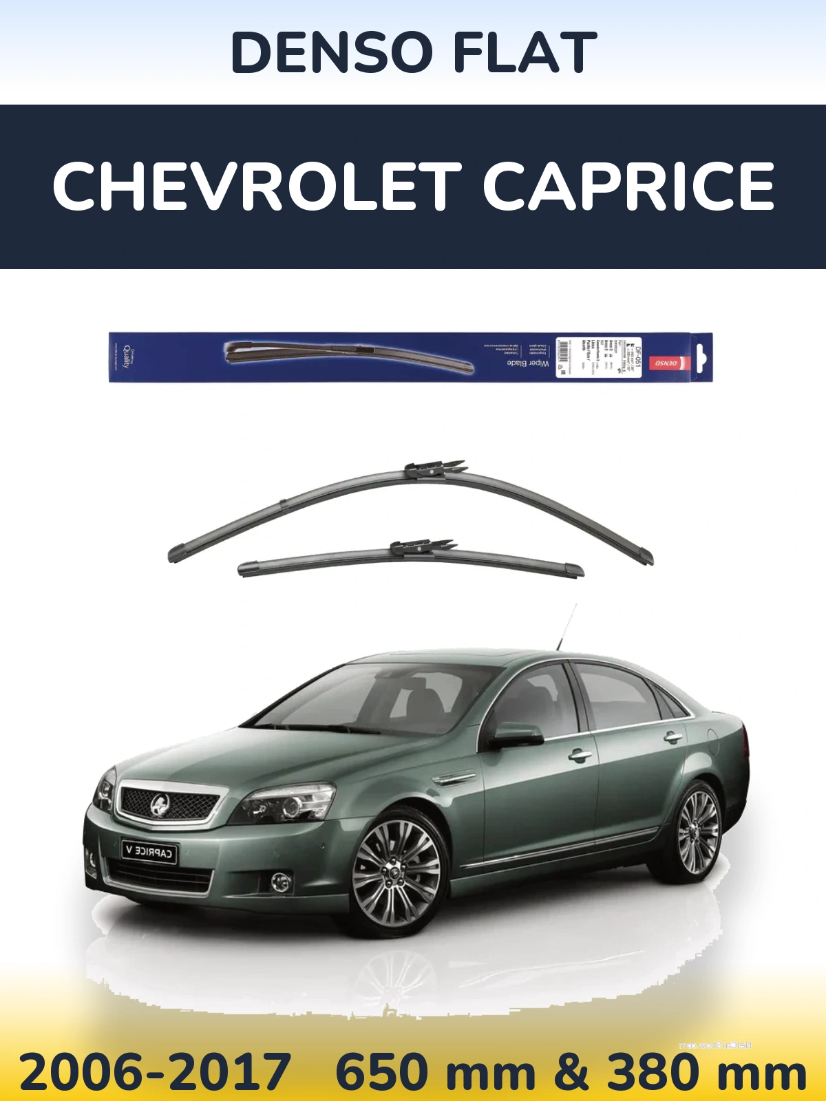 Komplet przednich wycieraczek Denso Flat 650 & 380 mm do Chevrolet Caprice 2006-2017