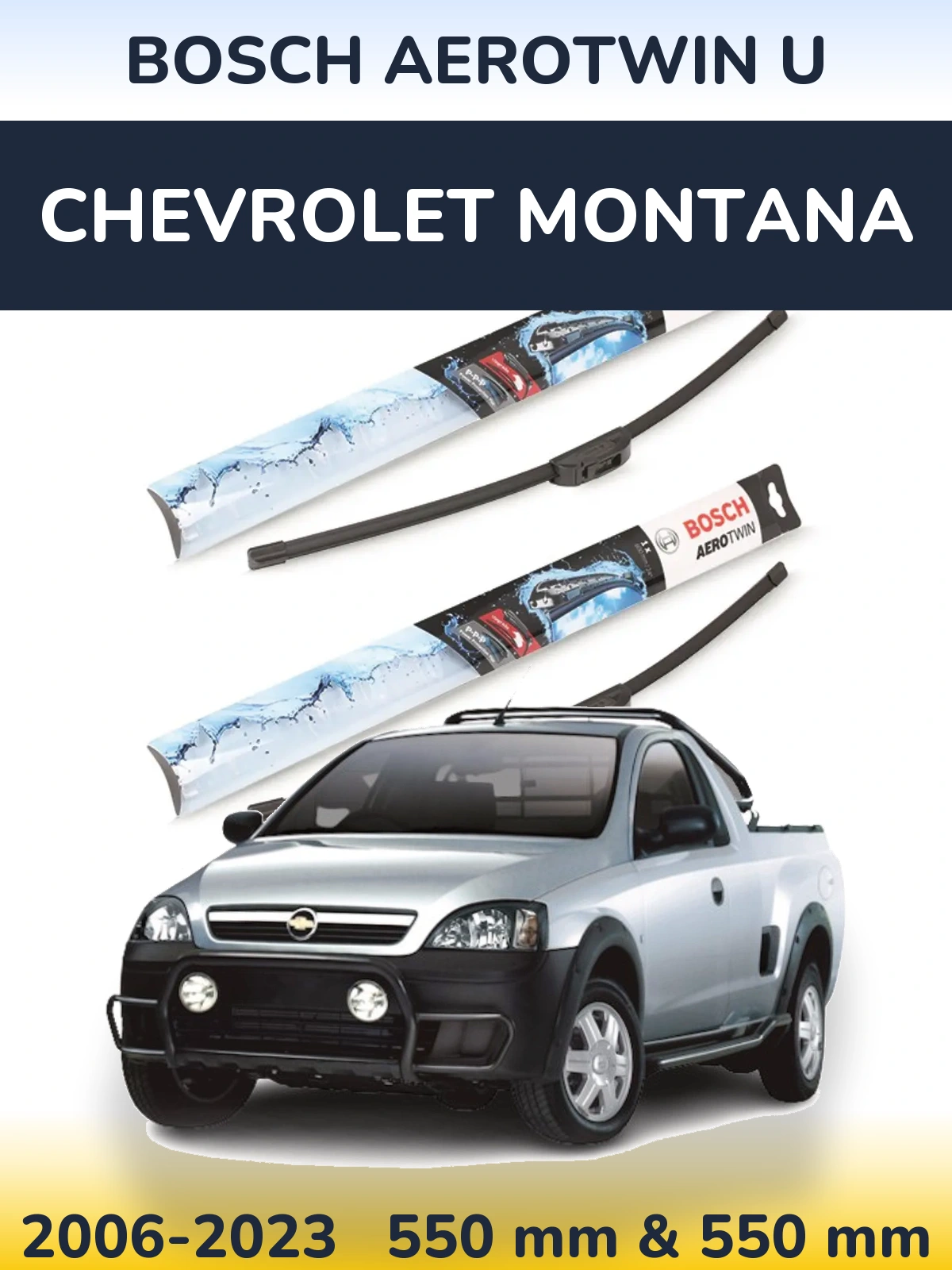 Komplet przednich wycieraczek BOSCH AeroTwin U 550 & 550 mm do Chevrolet Montana 2006-2023
