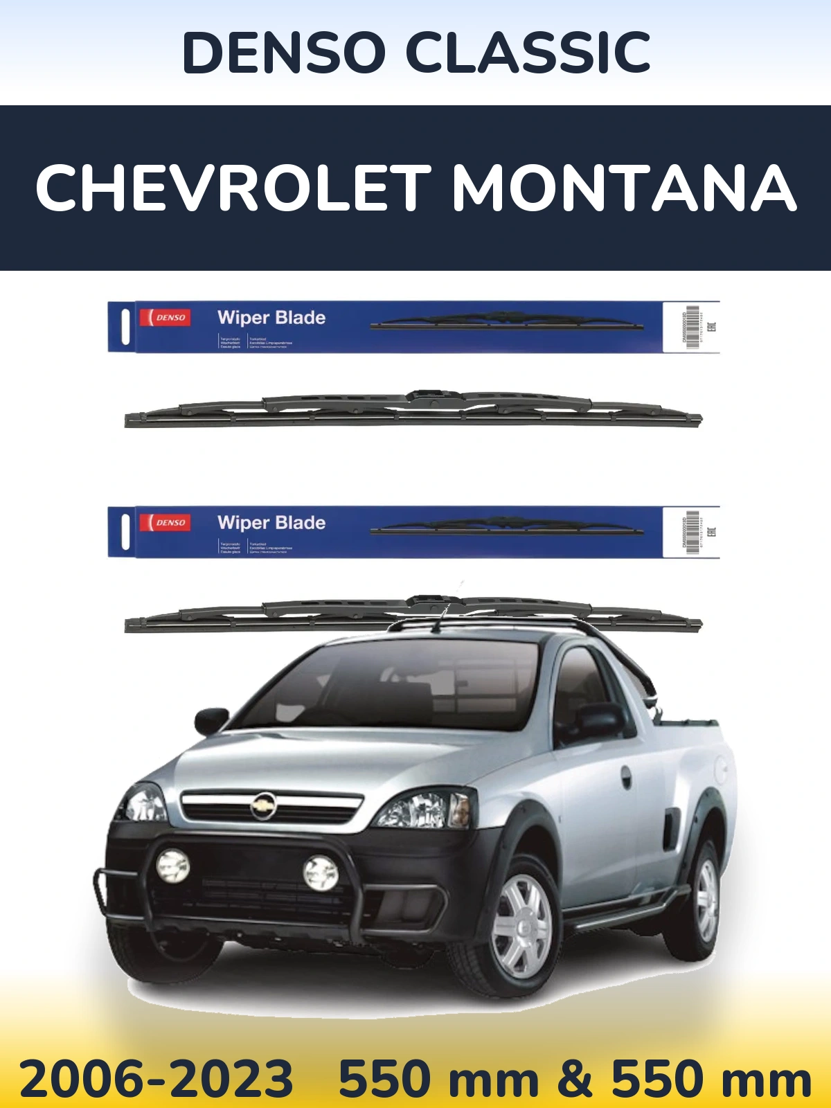Komplet przednich wycieraczek Denso Classic 550 & 550 mm do Chevrolet Montana 2006-2023