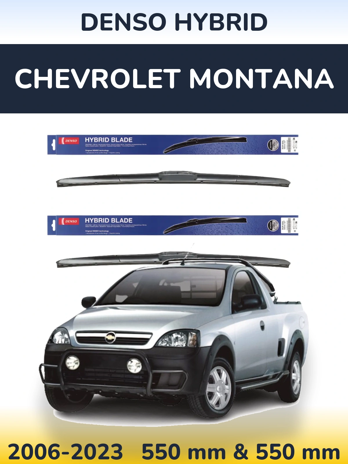 Komplet przednich wycieraczek Denso Hybrid 550 & 550 mm do Chevrolet Montana 2006-2023