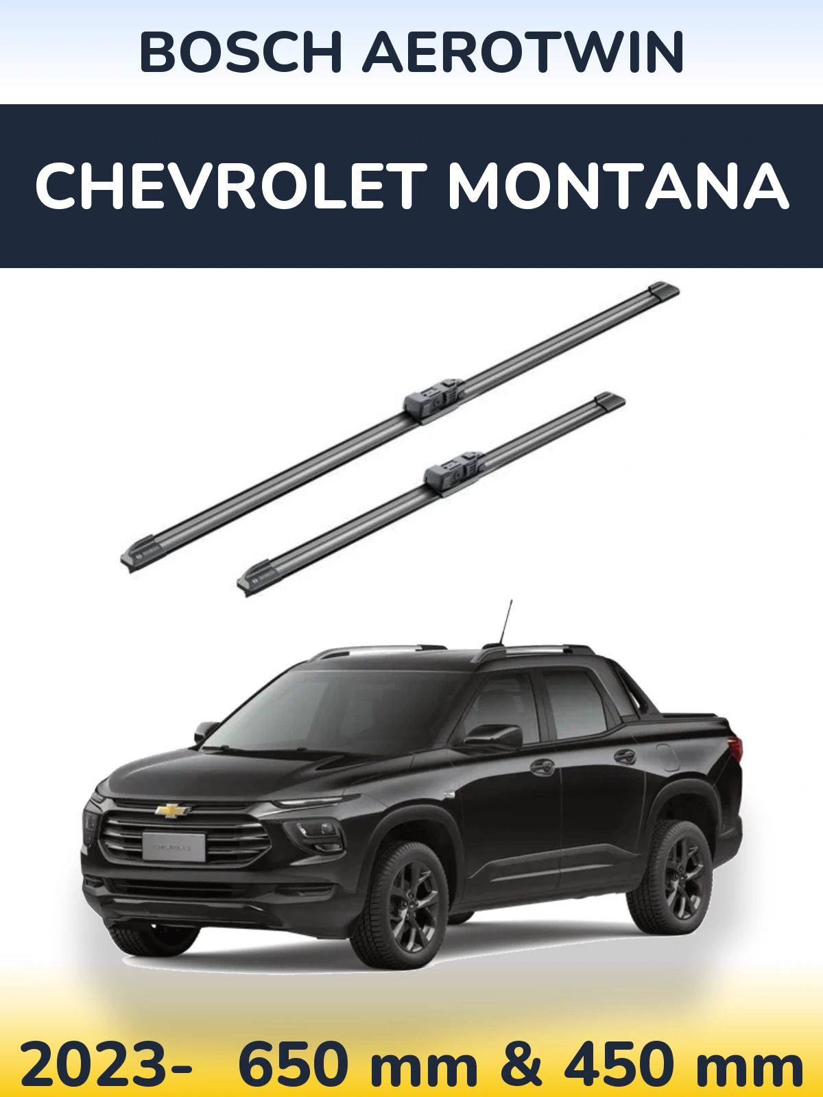 Комплект передніх щіток BOSCH AeroTwin 650 & 450 мм для Chevrolet Montana 2023-2026