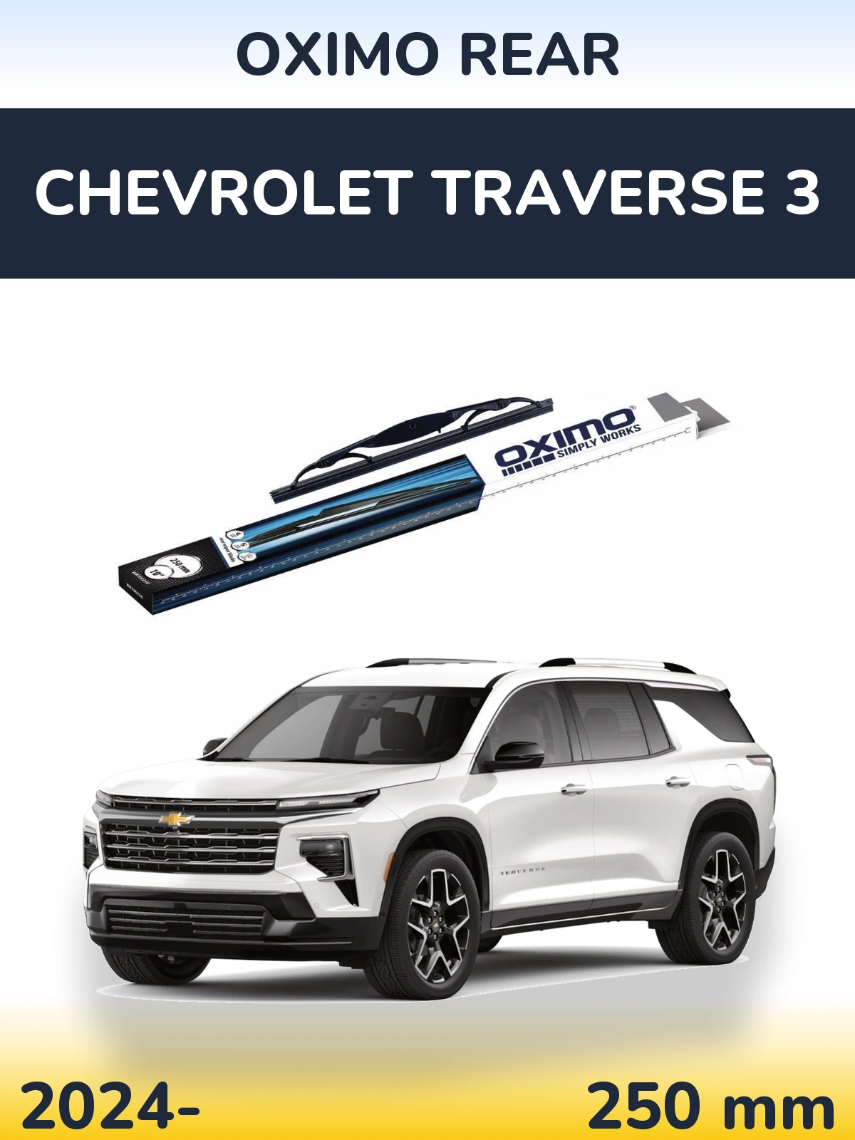 Rear wiper blade Oximo Rear 250 мм for Chevrolet Traverse 3 2024-2026