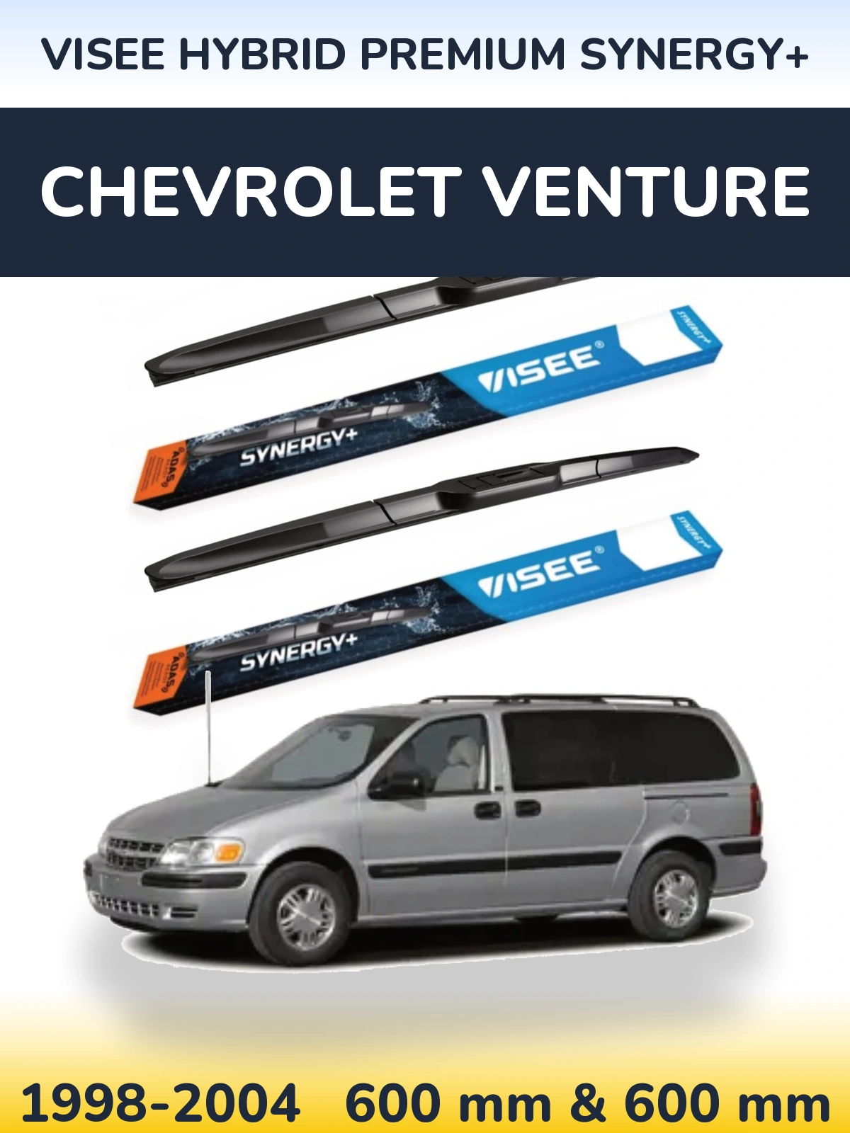 Комплект передних дворников VISEE HYBRID PREMIUM SYNERGY+ 600 & 600 мм для Chevrolet Venture 1998-2004