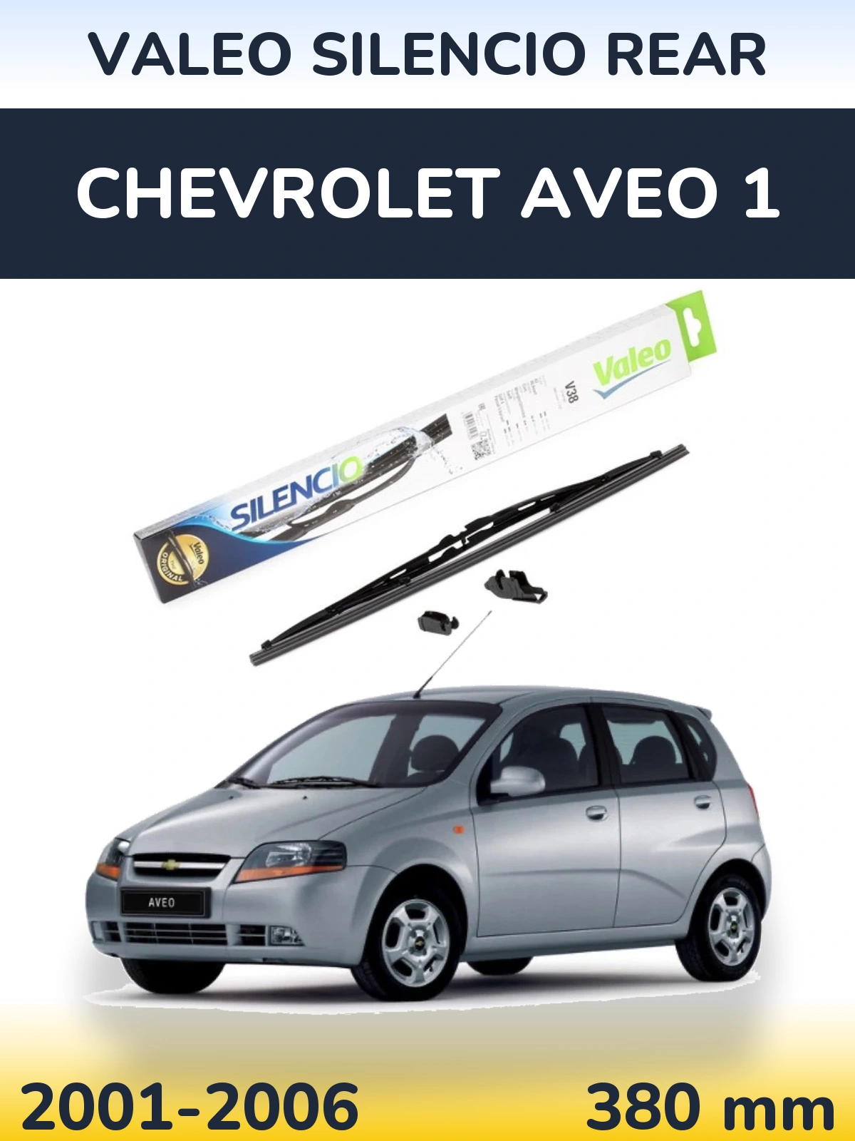 Rear wiper blade Valeo Silencio Rear 380 мм for Chevrolet Aveo 1 2001-2006