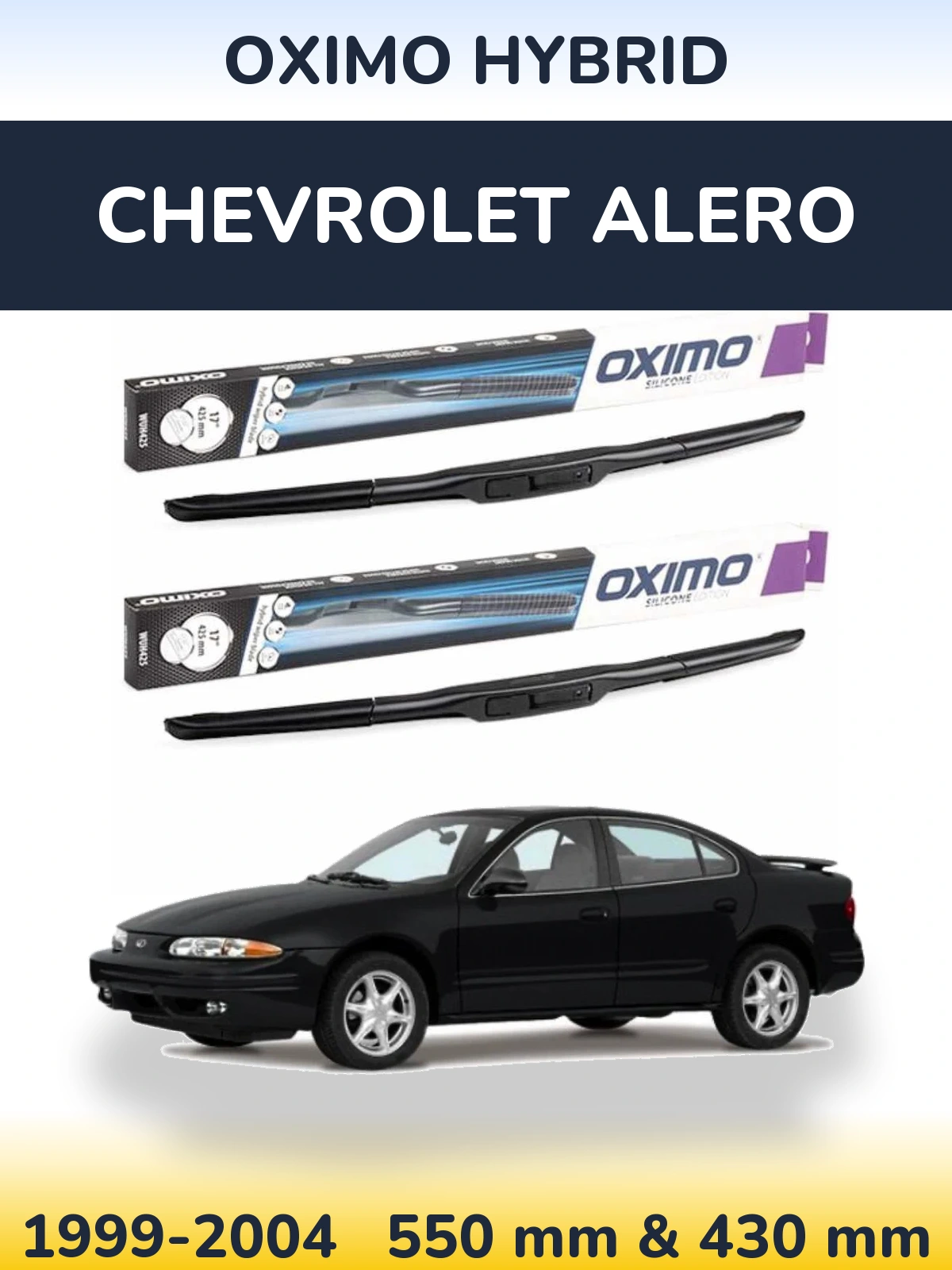 Front wiper blade set Oximo Hybrid 550 & 430 mm for Chevrolet Alero 1999-2004