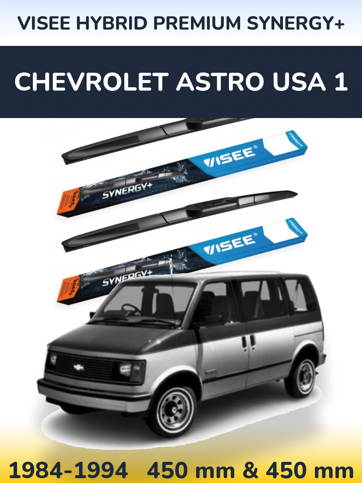 Komplet przednich wycieraczek VISEE HYBRID PREMIUM SYNERGY+ 450 & 450 mm do Chevrolet Astro USA 1 1984-1994