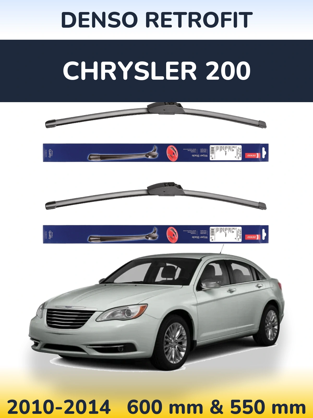 Комплект передних дворников Denso Retrofit 600 & 550 мм для Chrysler 200 2010-2014